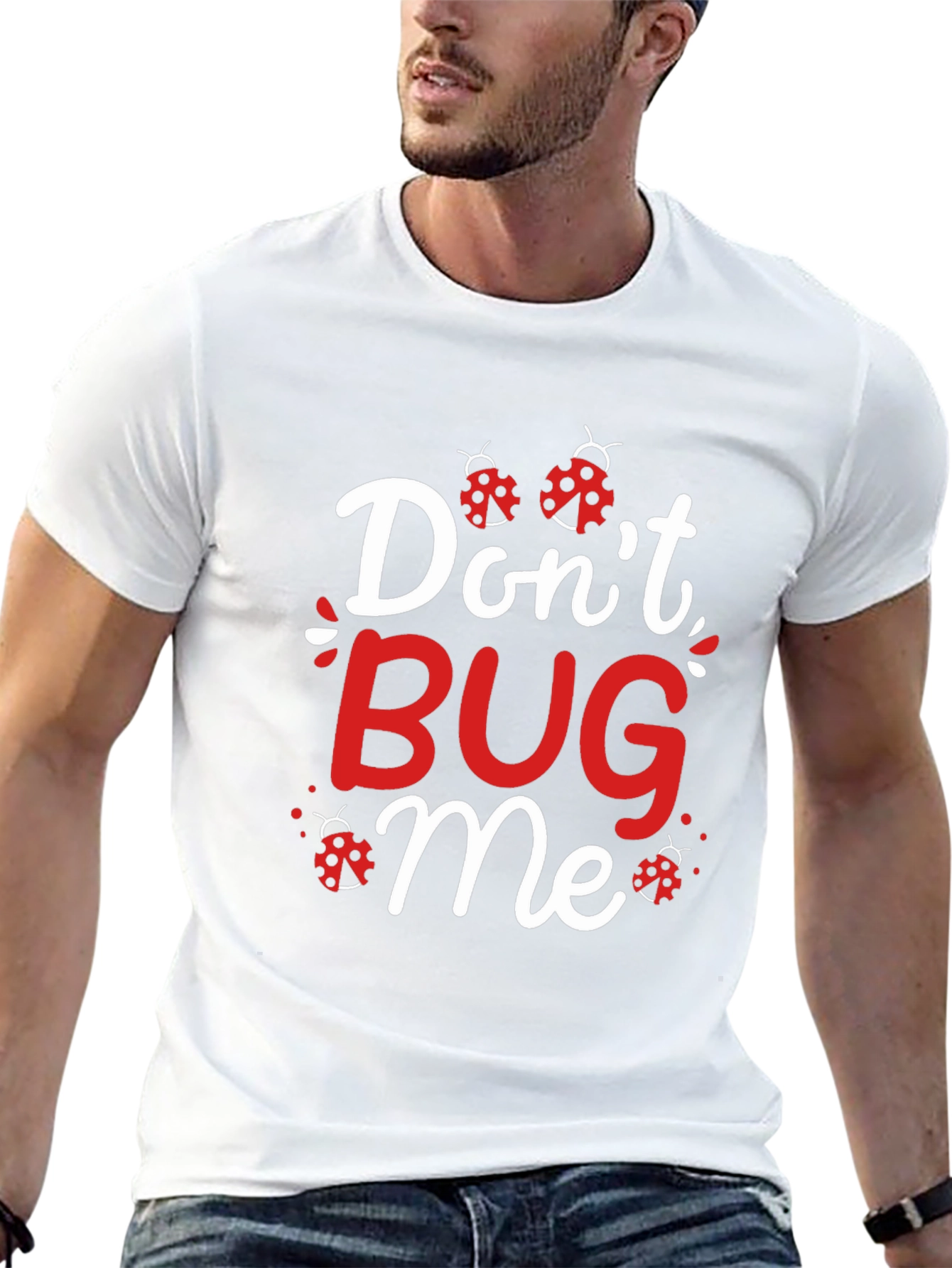 Black Don't Bug Me Ladybug Graphic T-Shirt view 13