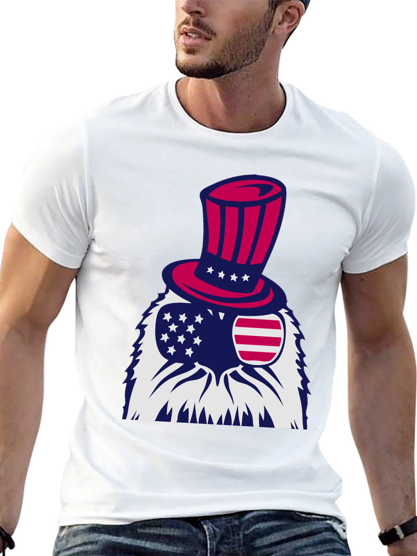 Black Patriotic Eagle T-Shirt - Stars and Stripes Design view 13