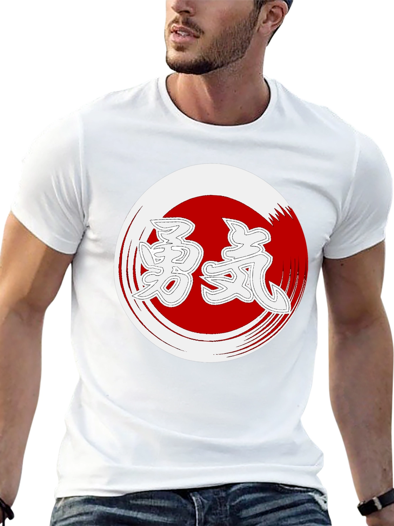 Black Japanese Courage Kanji Symbol T-Shirt view 13