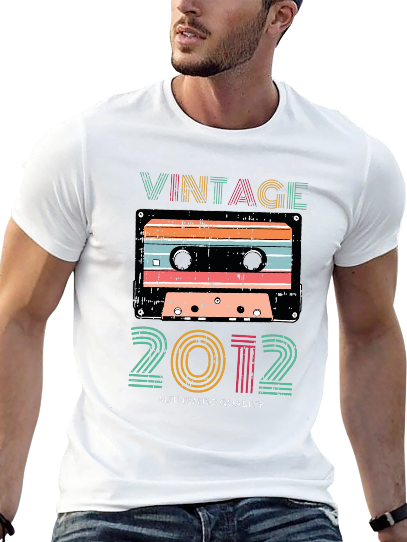 Black Vintage 2012 Cassette Tape Graphic T-Shirt view 13
