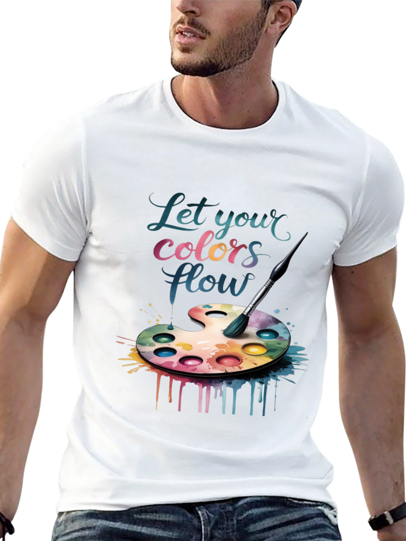 Black Artist Palette Tee - Let Your Colors Flow view 13