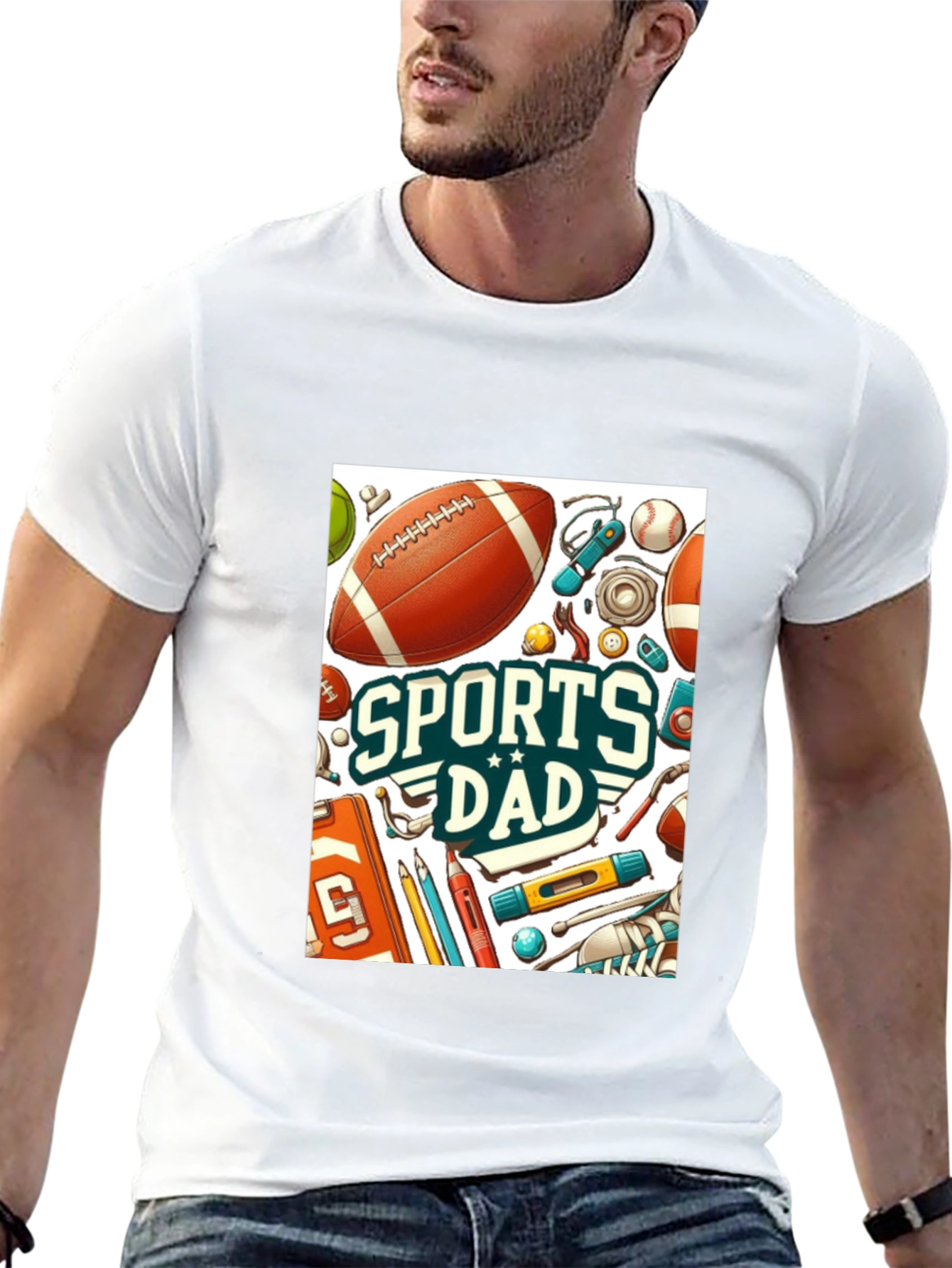 Black Sports Dad Graphic Tee - Perfect Gift for Sporty Dads! view 13