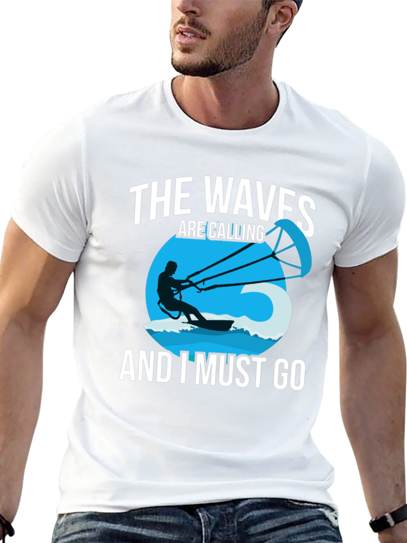 Black The Waves Are Calling Men's Graphic Tee view 13