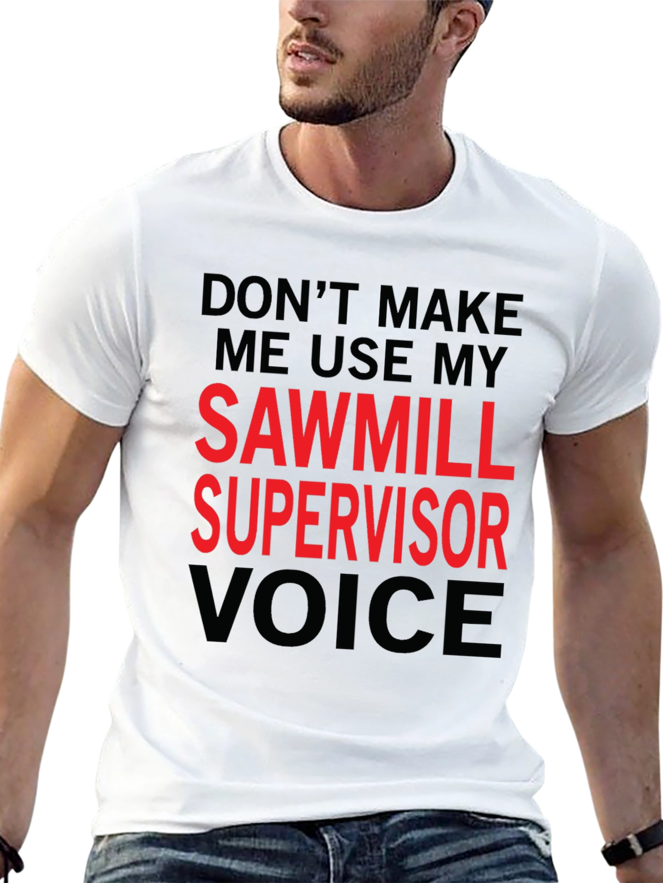 Black Sawmill Supervisor Voice Graphic Tee view 13