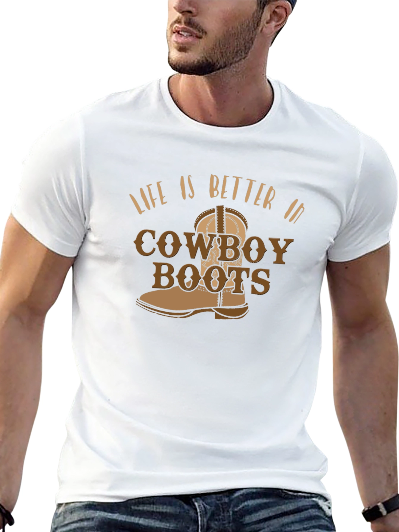 Black Cowboy Boots Graphic Tee - Western Style T-Shirt view 13