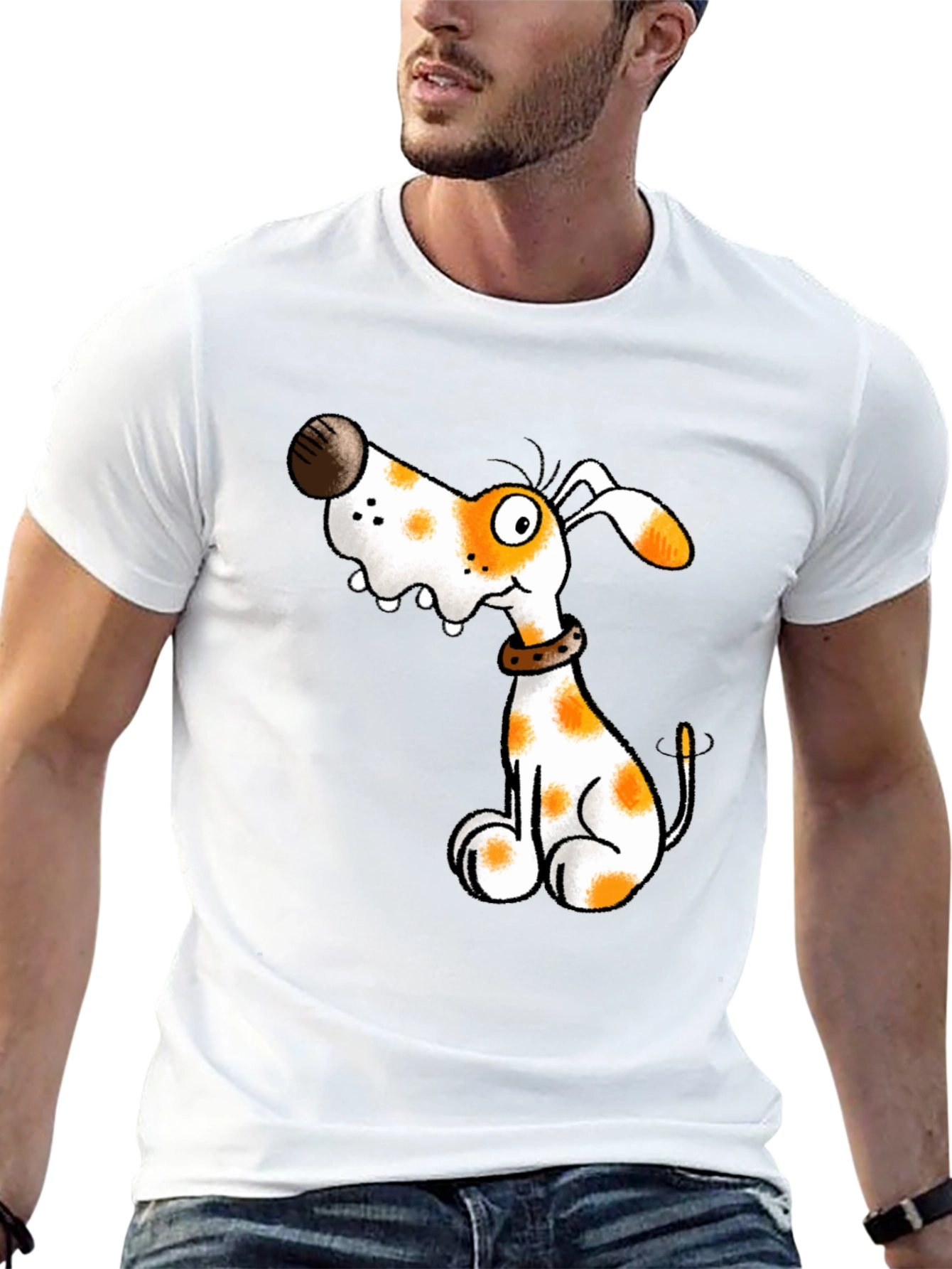 Dog Cartoon Graphic Tee - Black Unisex T-Shirt - 13
