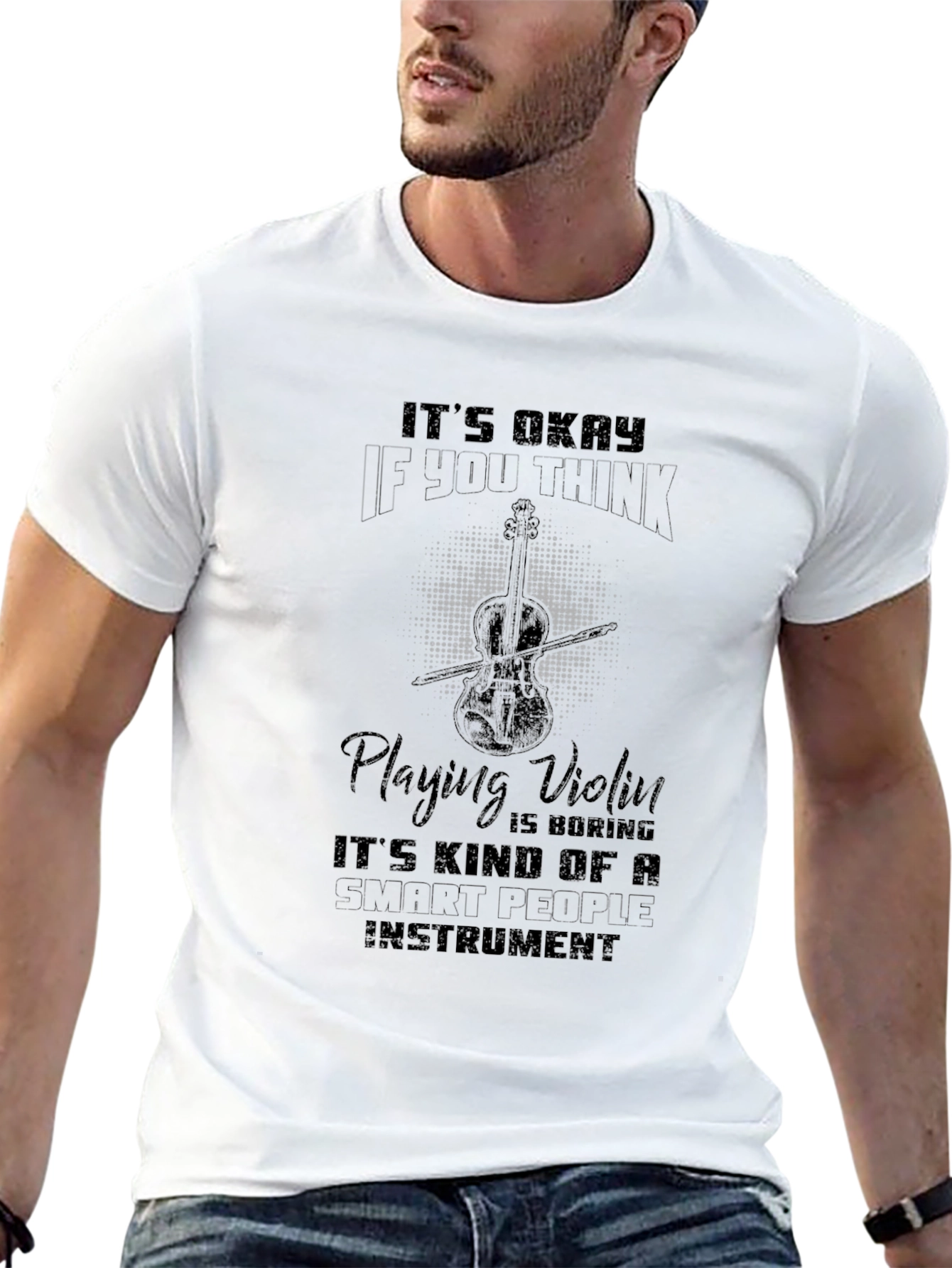 Black Funny Violinist T-Shirt - Smart People Instrument view 13