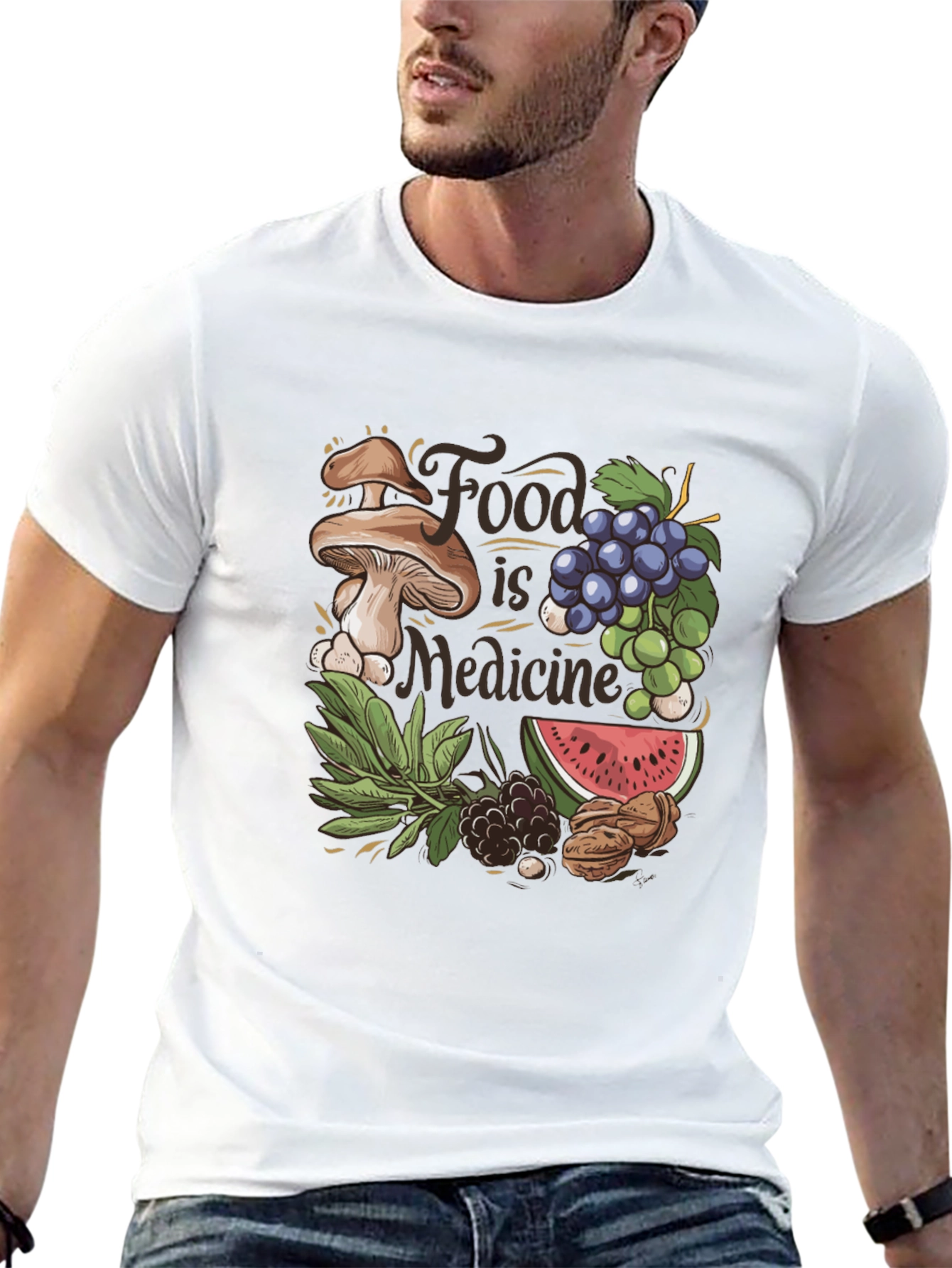 Black Food is Medicine Graphic T-Shirt view 13
