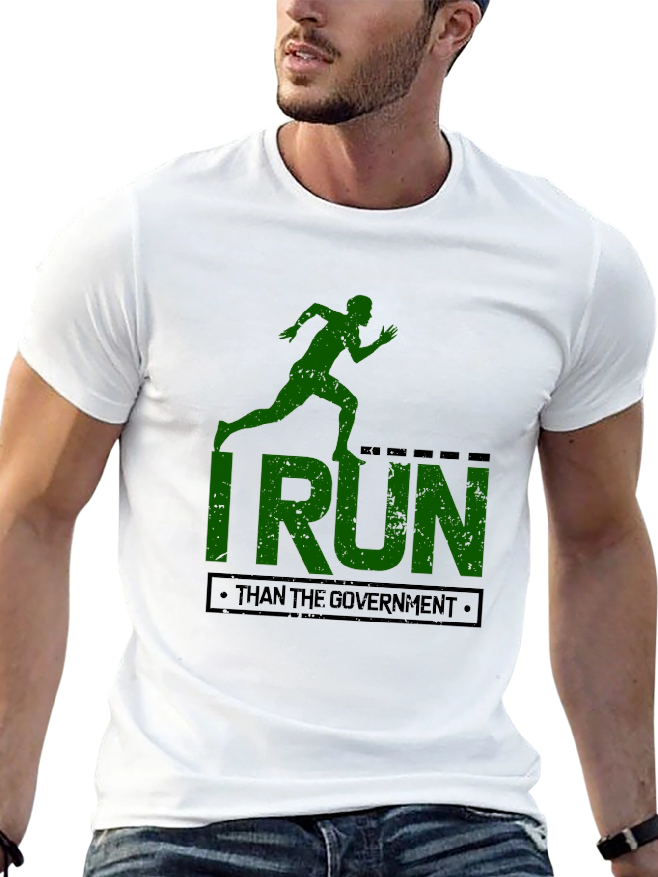 Black I Run Faster Than The Government T-Shirt view 13