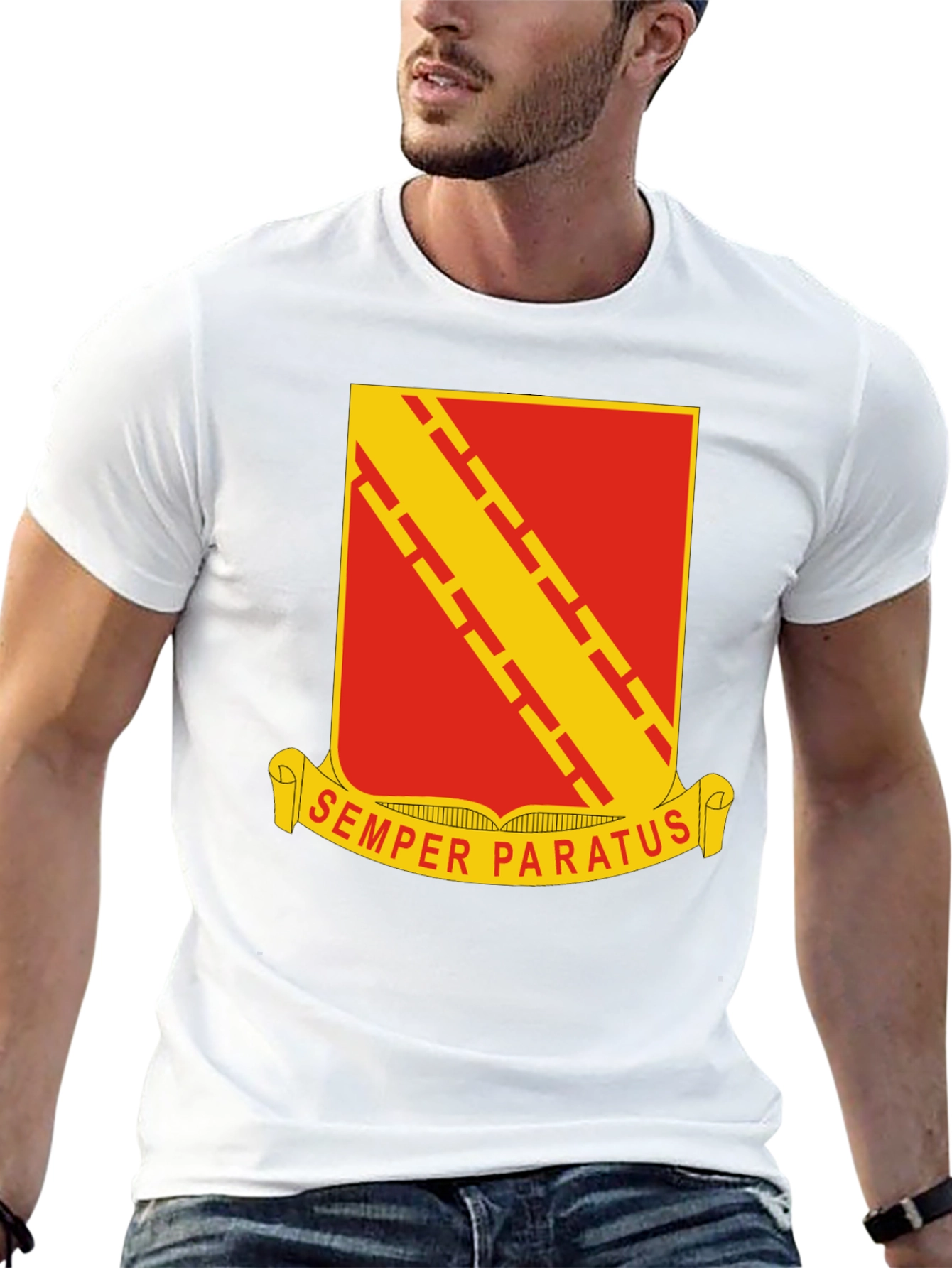 Black Semper Paratus T-Shirt - Military Graphic Tee view 13