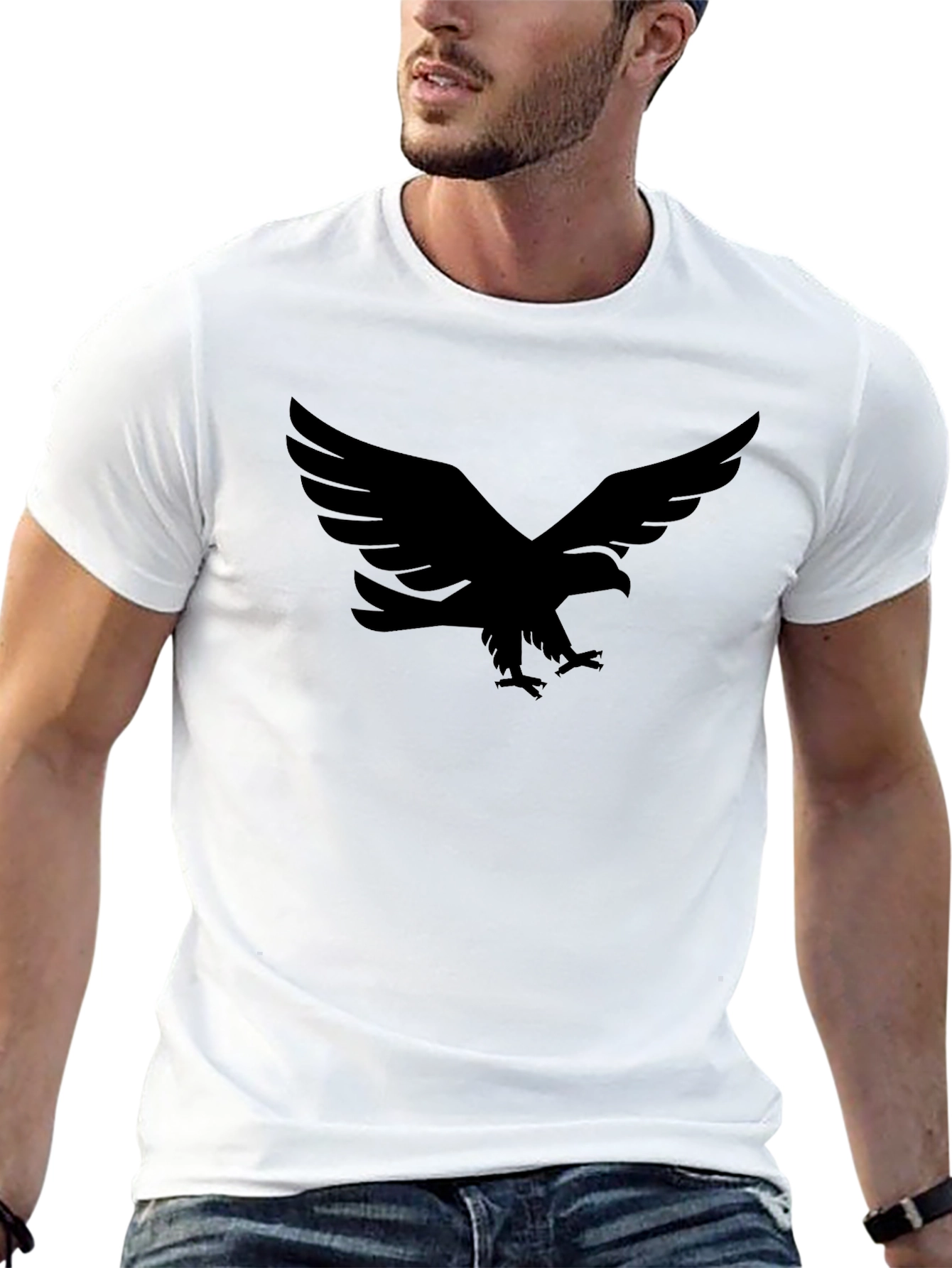 Black Black Eagle Graphic T-Shirt - Men's Fashion view 13