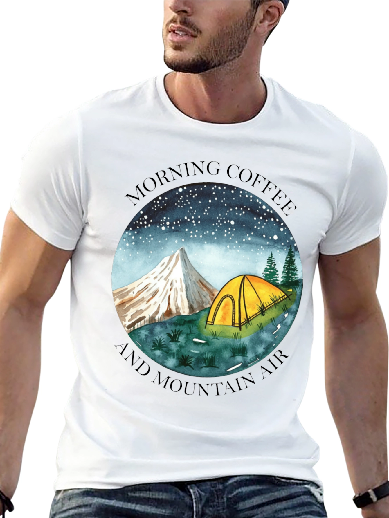 Black Morning Coffee & Mountain Air Graphic Tee view 13