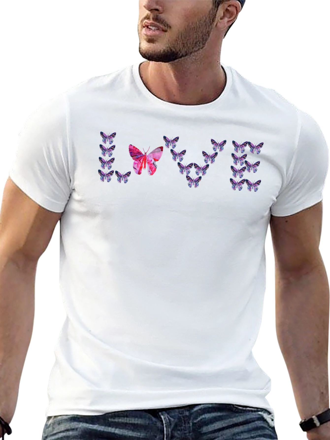 Black Butterfly Love T-Shirt - Unique Graphic Tee view 13