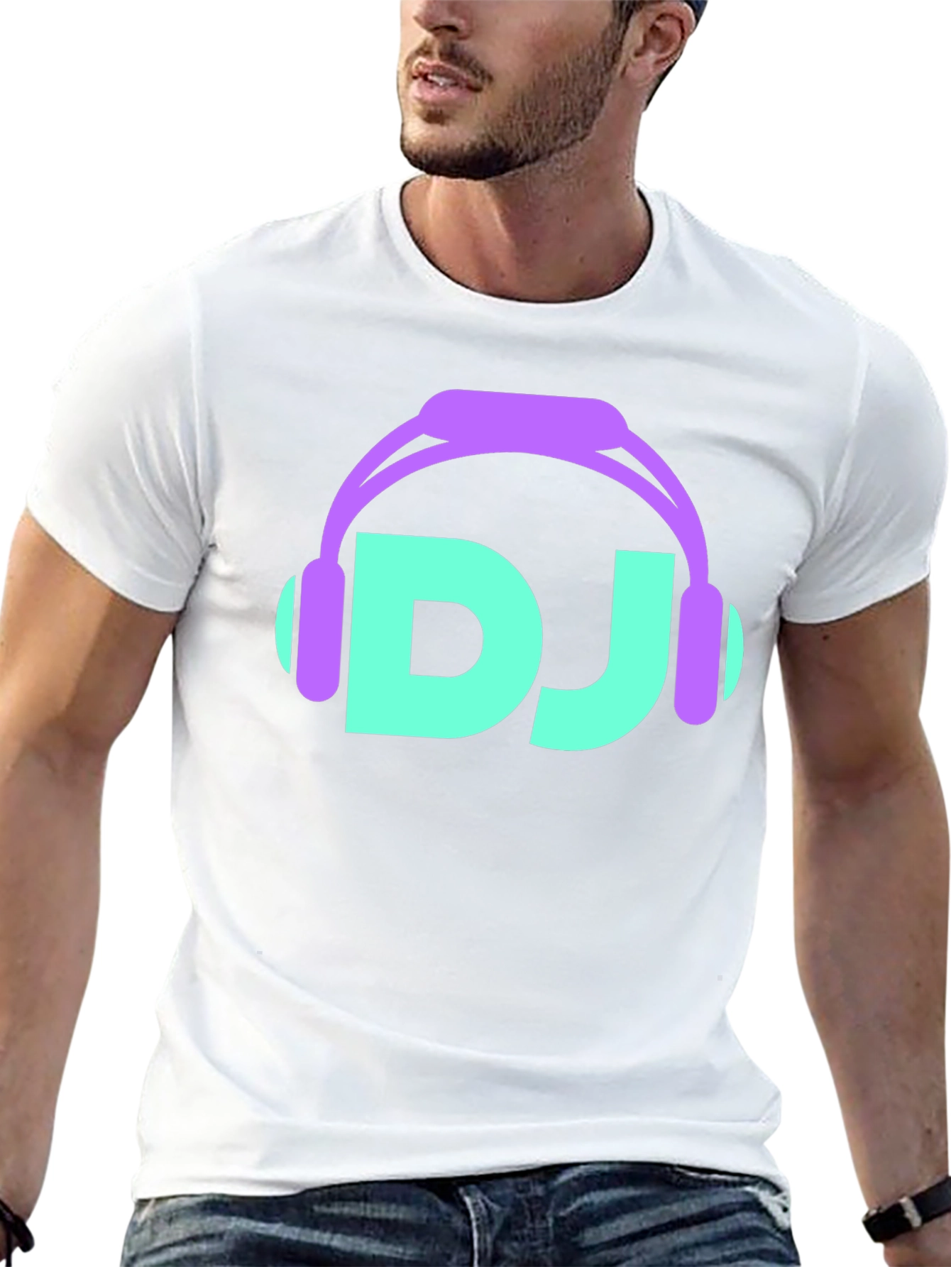 Black DJ Headphones Graphic T-Shirt - Black view 13