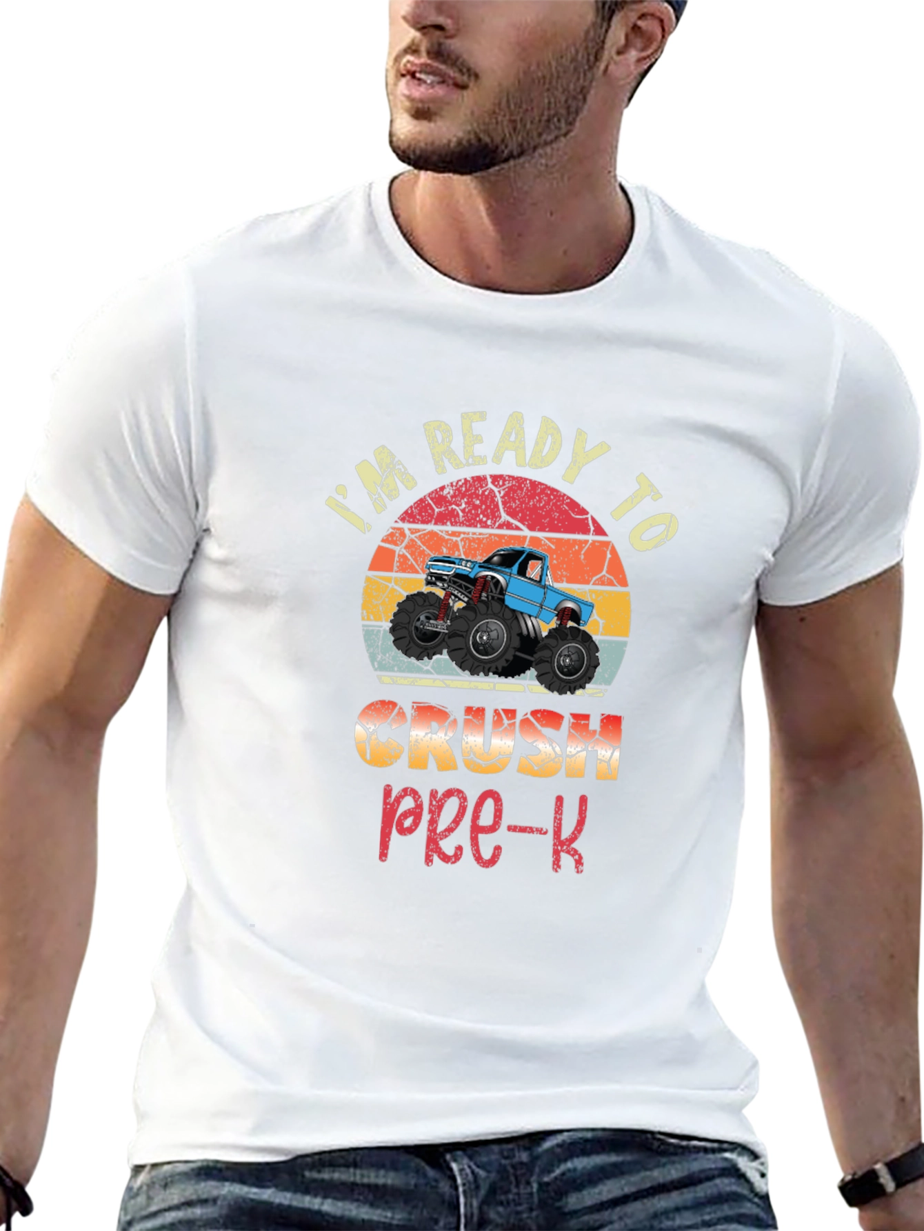 Black Ready To Crush Pre-K Monster Truck T-Shirt view 13
