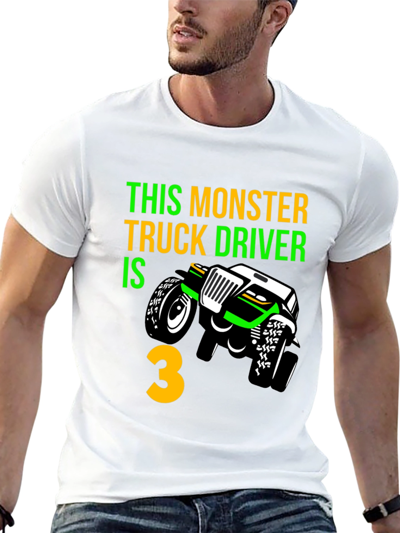 Black Monster Truck 3rd Birthday T-Shirt view 13