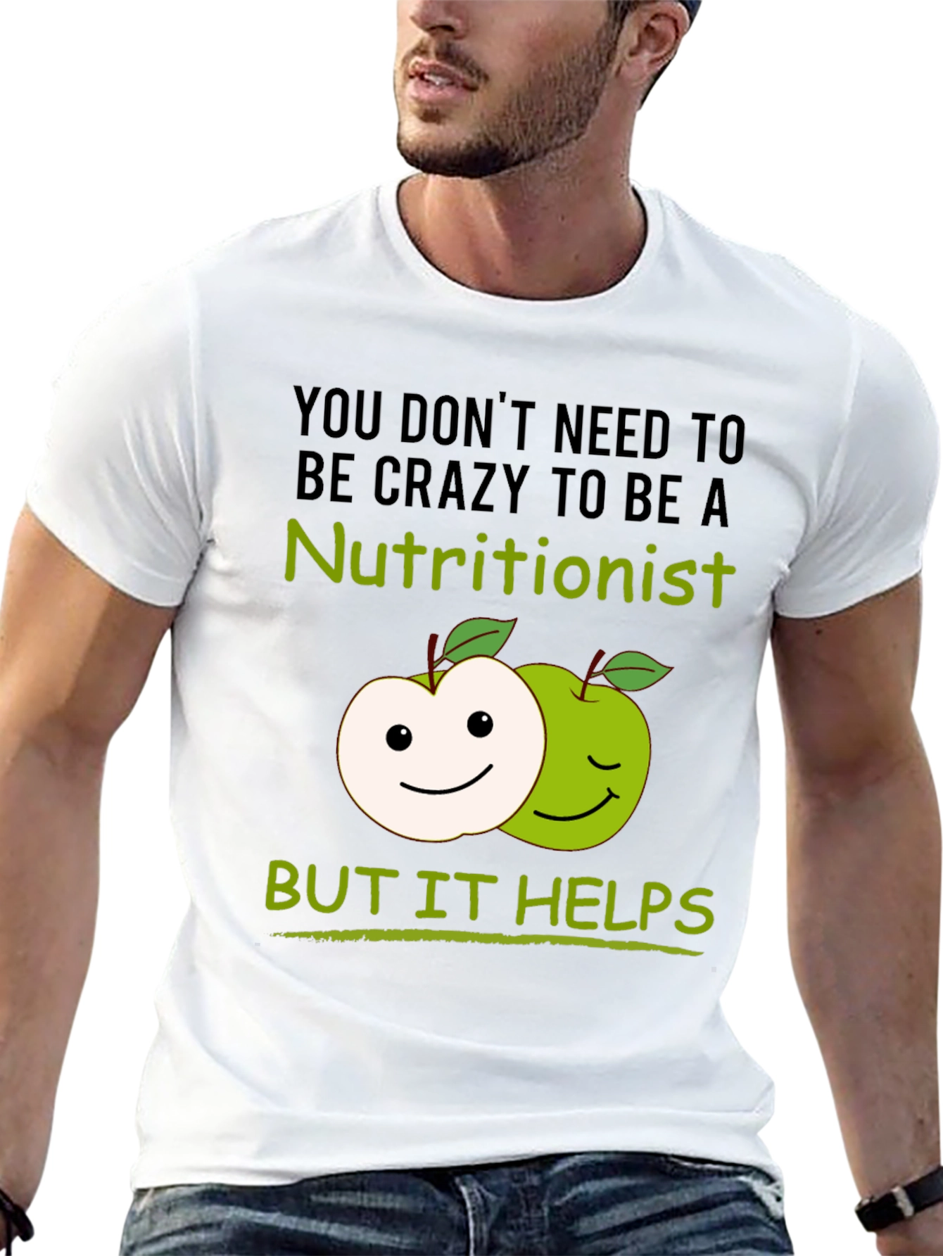 Black Nutritionist Humor T-Shirt - Crazy Helps! view 13
