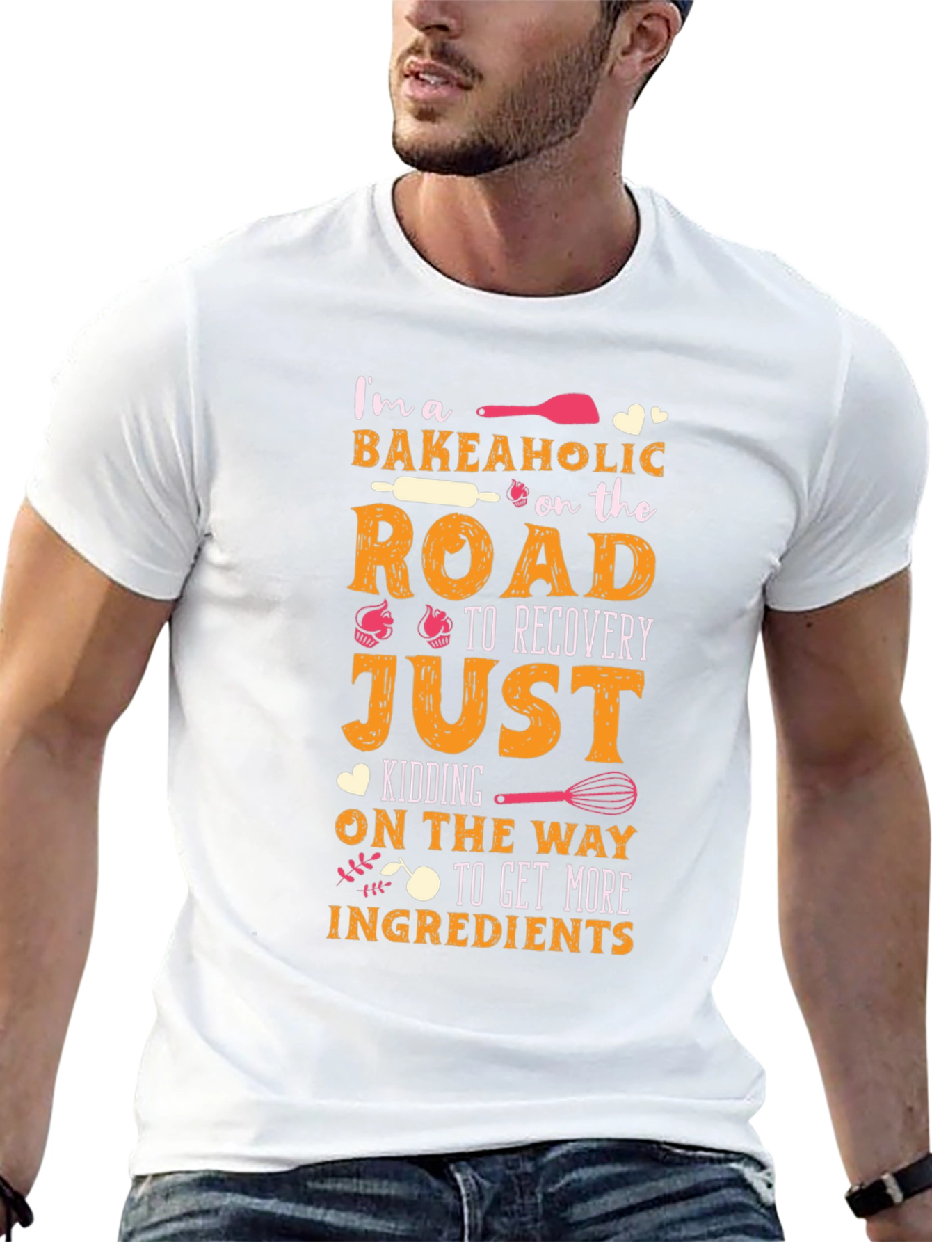 Black Bakeaholic T-Shirt - Funny Baking Lover Tee view 13