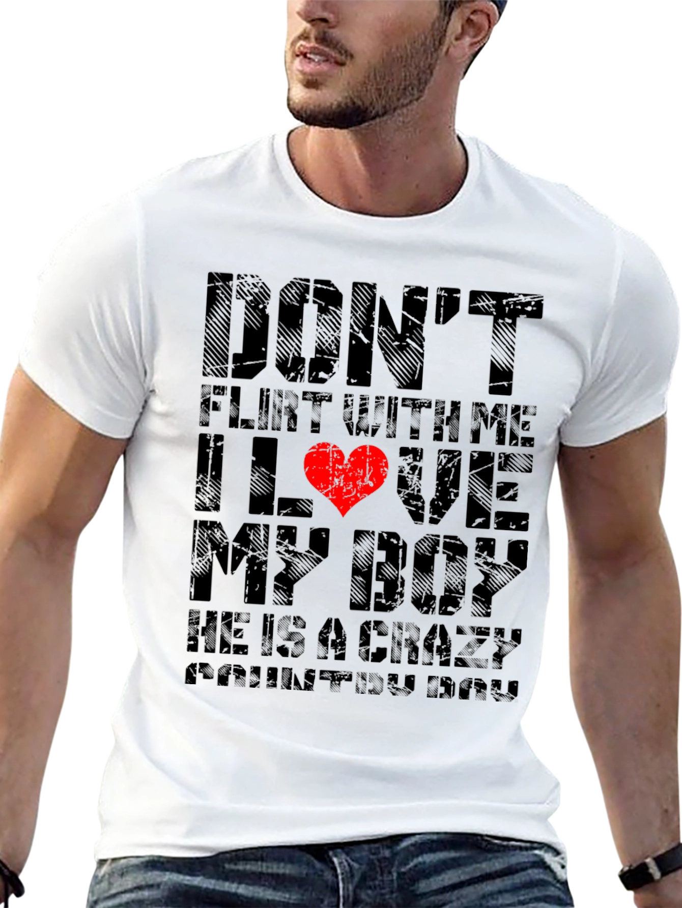 Black Don't Flirt With Me, I Love My Boy T-Shirt view 13