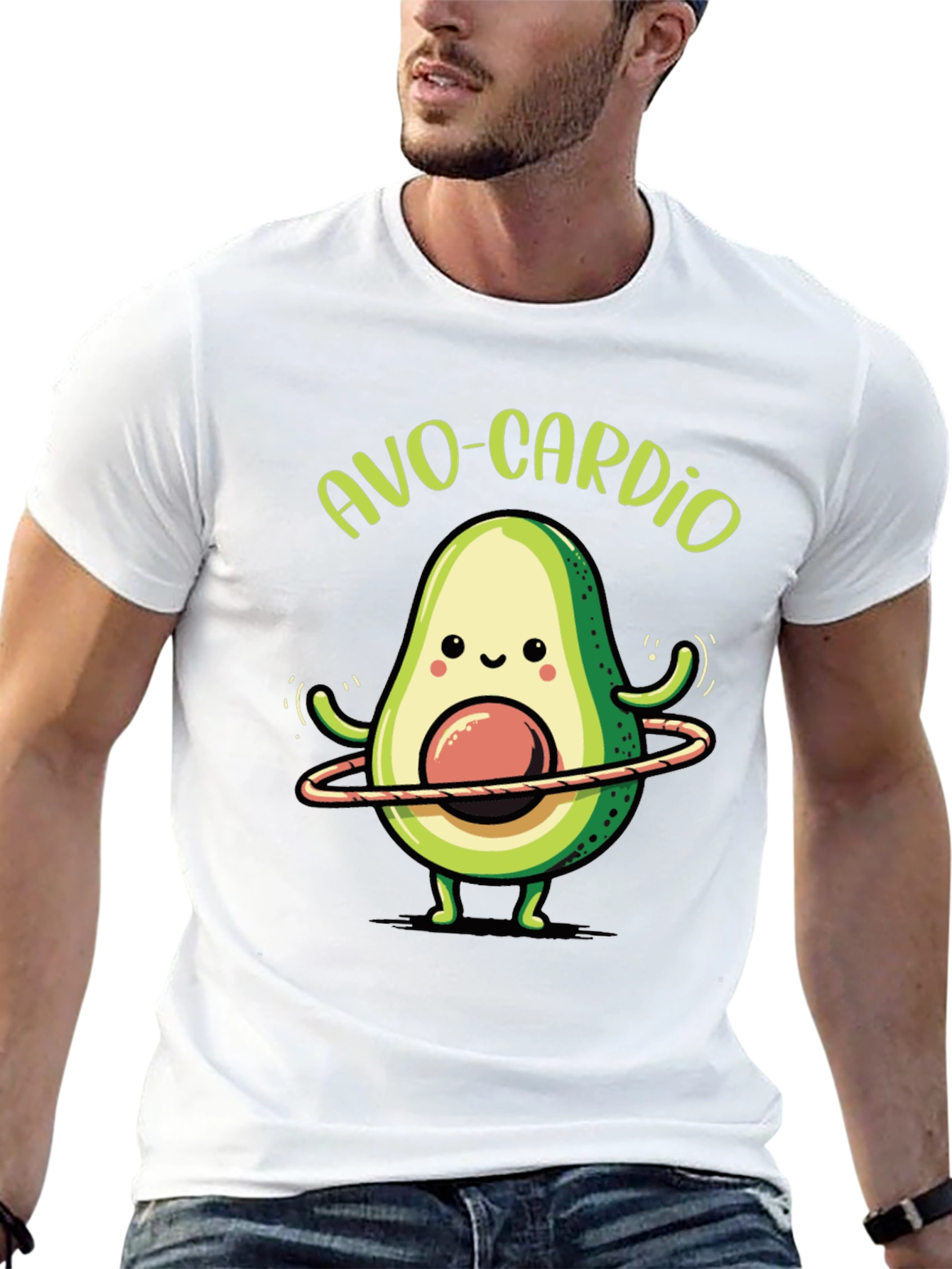 Black Avo-Cardio Black T-Shirt - Avocado Fitness Tee view 13