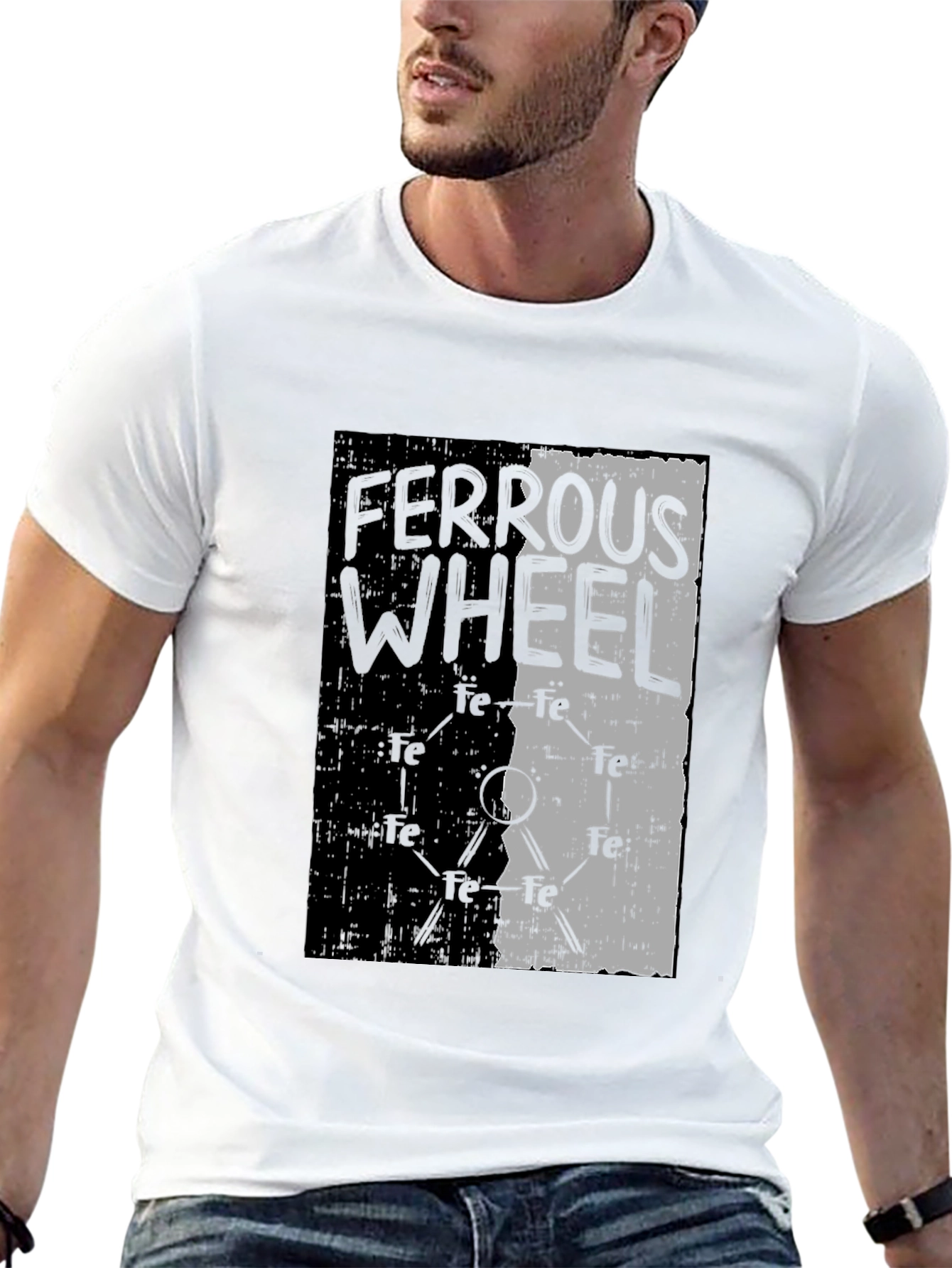 Black Ferrous Wheel Graphic Tee - Black Cotton Blend view 13