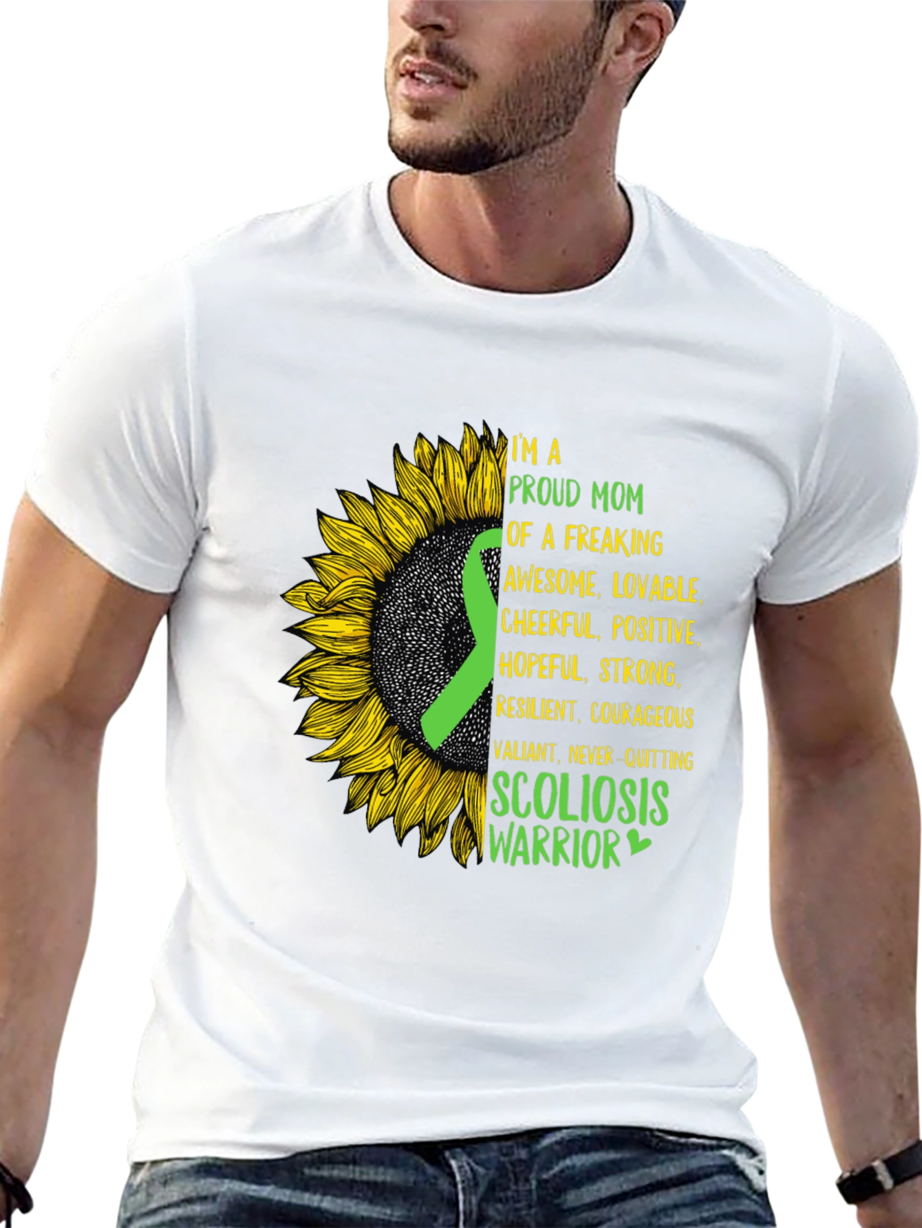 Black Proud Mom Scoliosis Warrior T-Shirt view 13