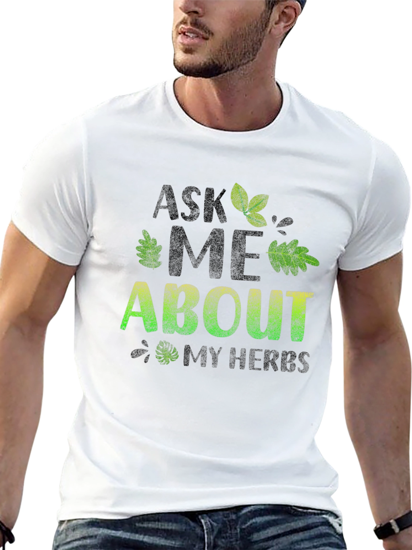 Ask Me About My Herbs T-Shirt - Black Cotton Tee - 13
