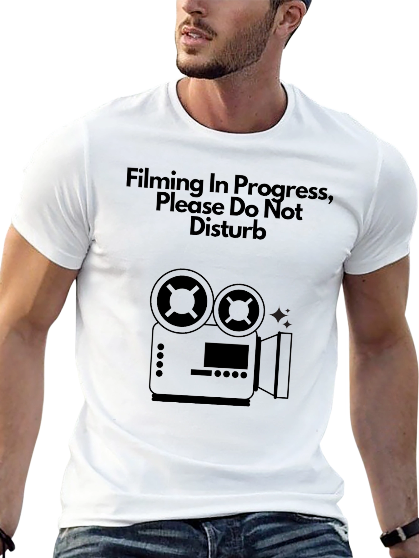 Black Filming in Progress T-Shirt - Movie Maker Crew Tee view 13
