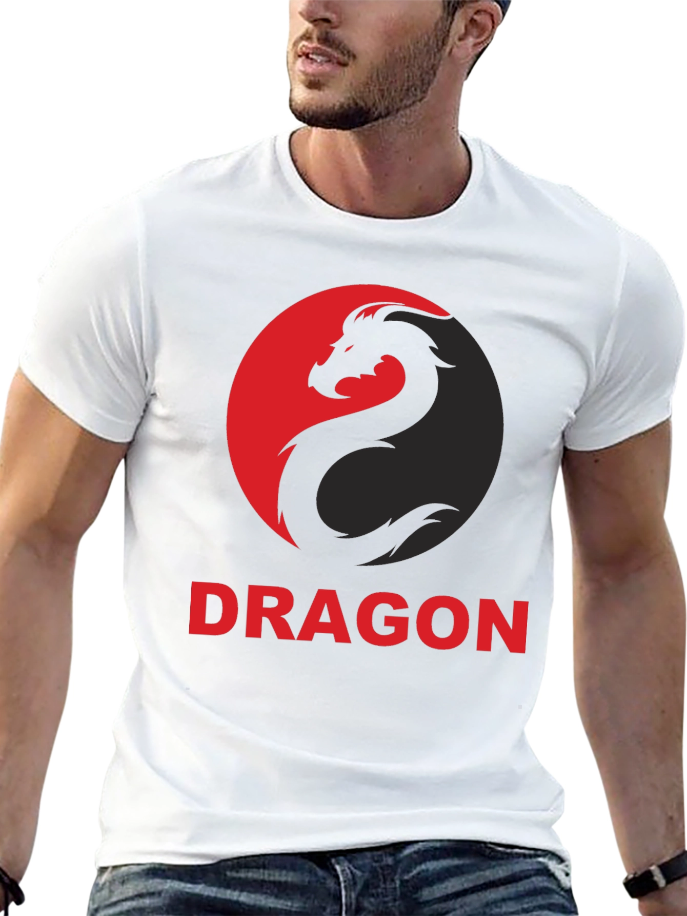 Black Dragon Graphic Tee - Black Cotton T-Shirt view 13