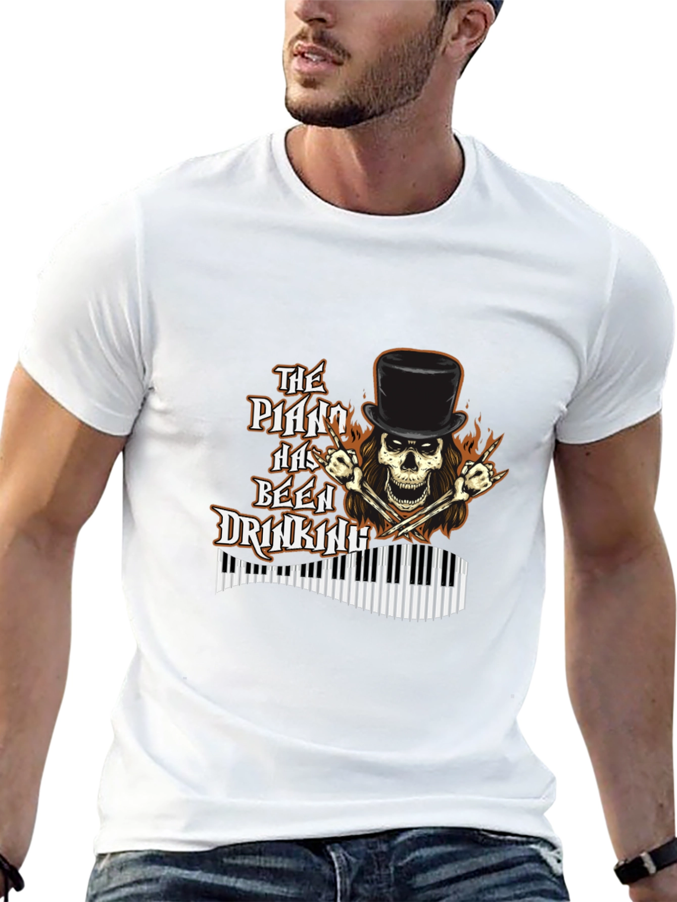 Black The Piano Has Been Drinking Graphic T-Shirt view 13