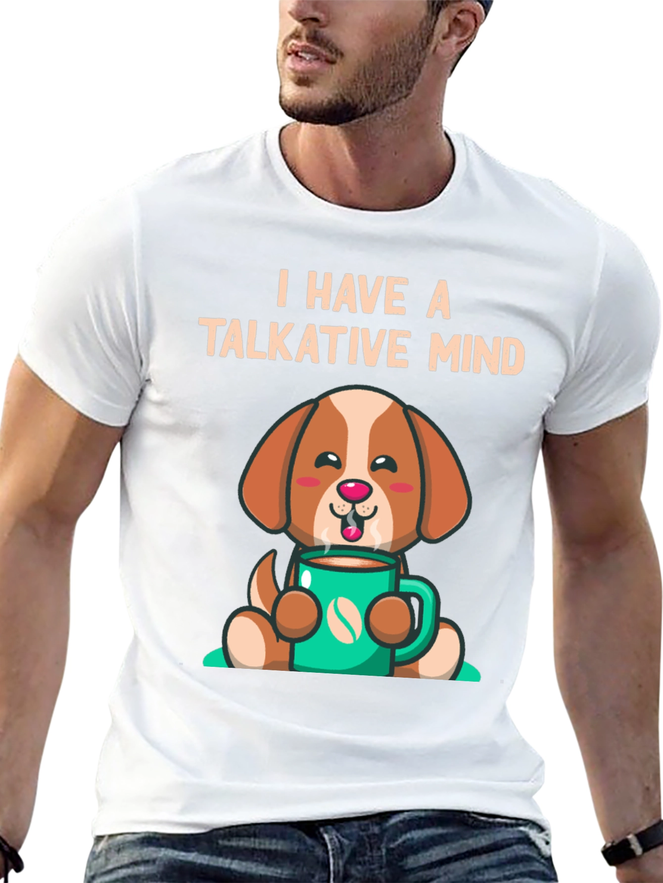 Black Talkative Mind Coffee Dog Graphic Tee view 13