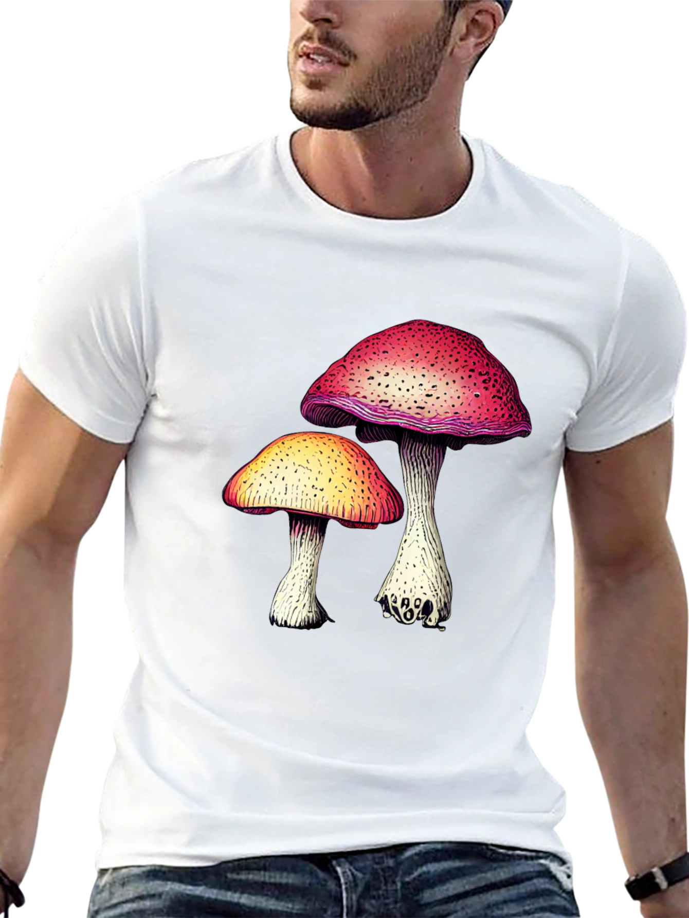 Black Mushroom Graphic Tee - Unique Design view 13