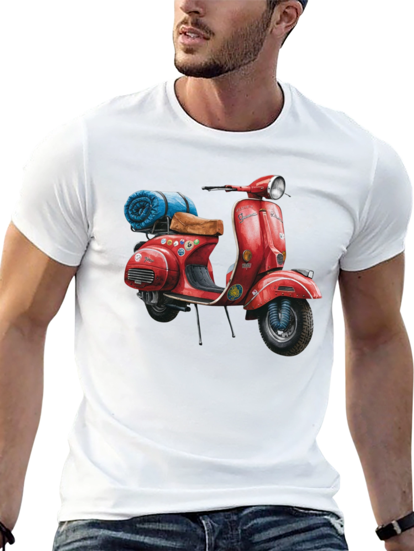 Vintage Vespa Scooter Graphic T-Shirt - 13