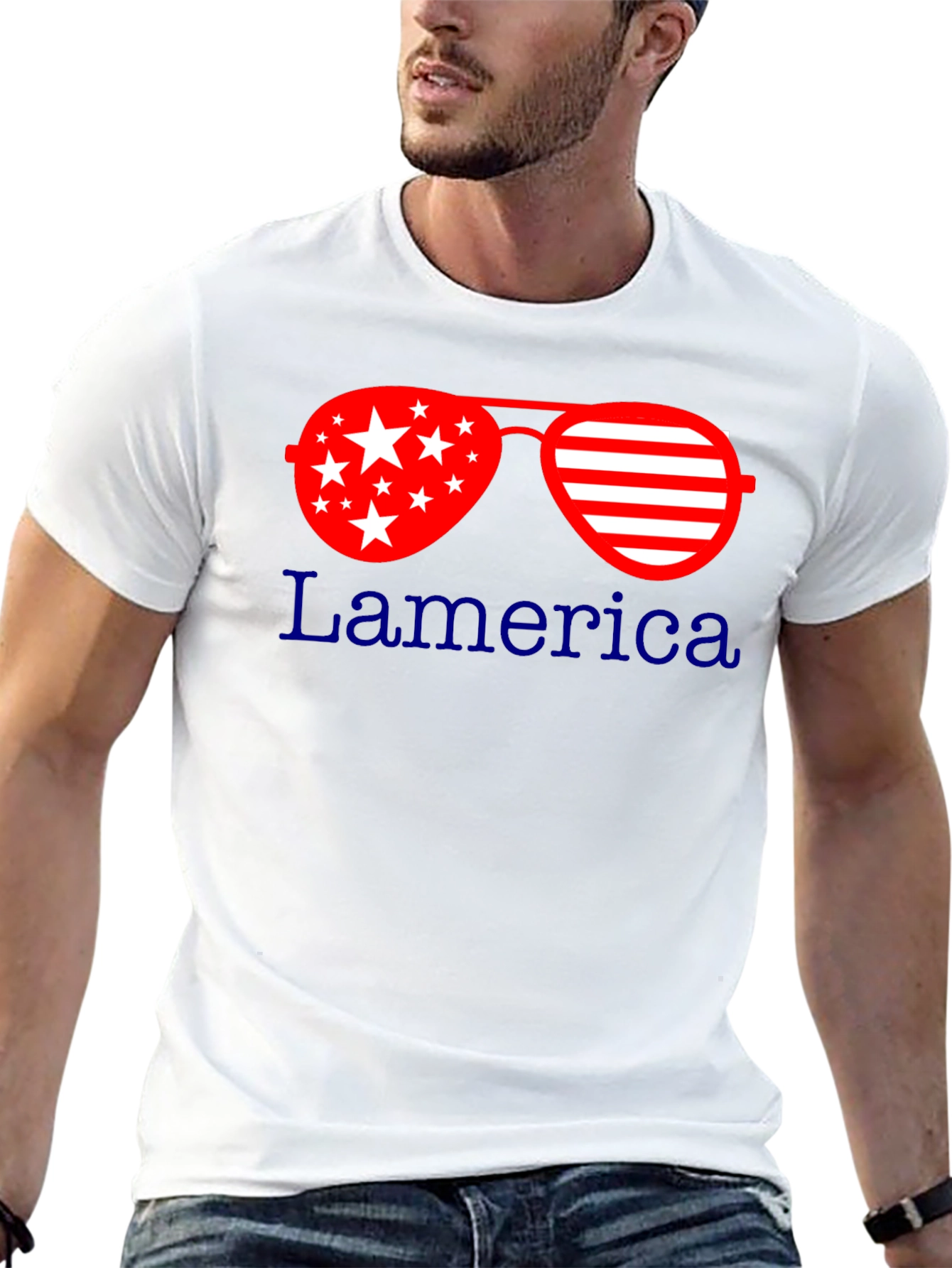 Black Patriotic Sunglasses T-Shirt: Lamerica Design view 13