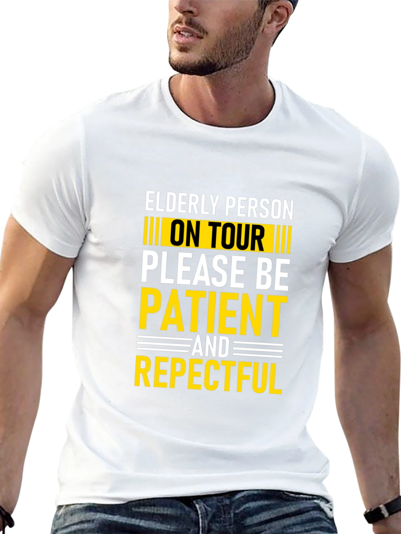 Black Elderly Person On Tour T-Shirt - Be Patient & Respectful view 13