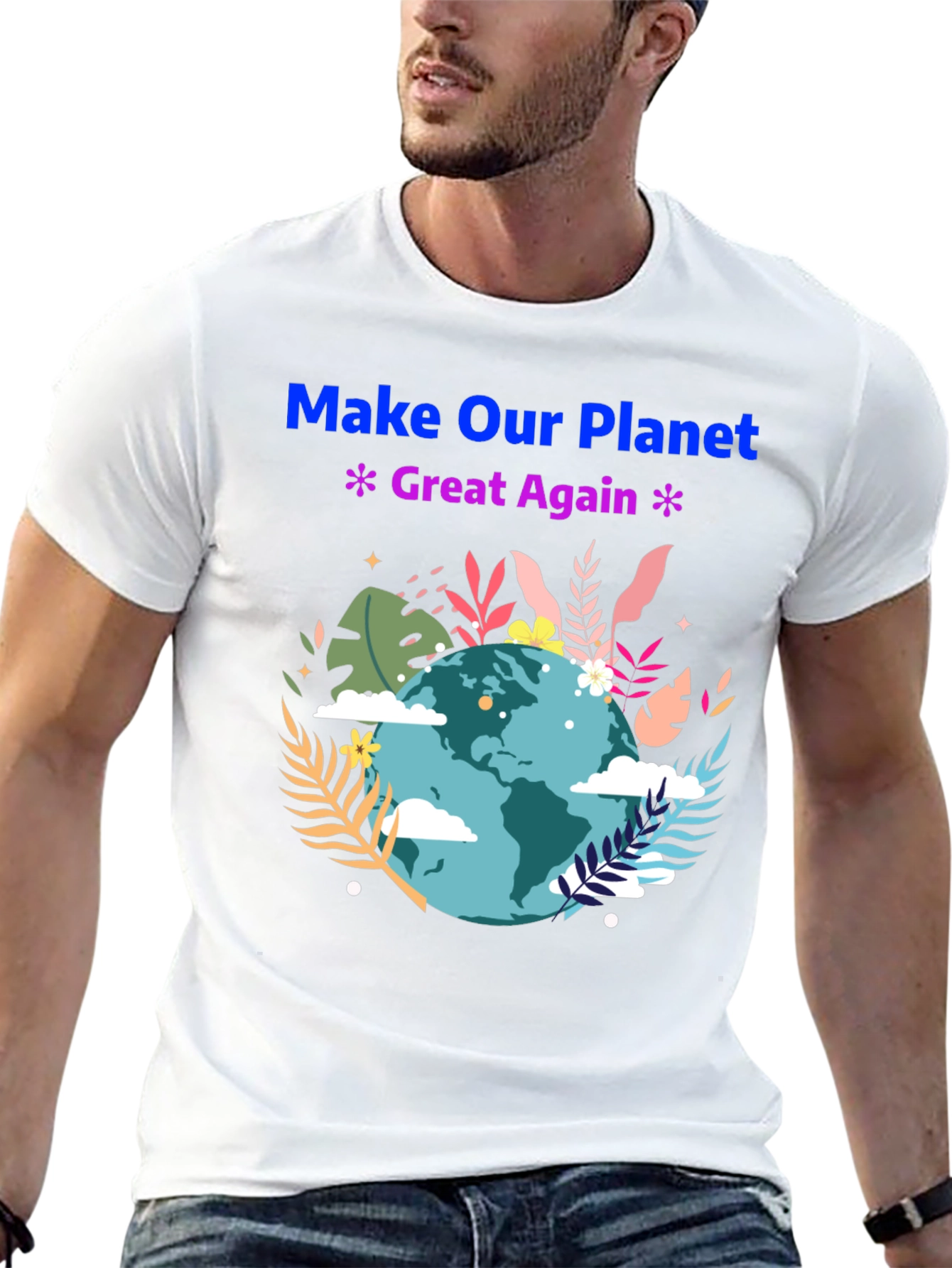 Black Eco-Friendly 'Make Our Planet Great Again' T-Shirt view 13