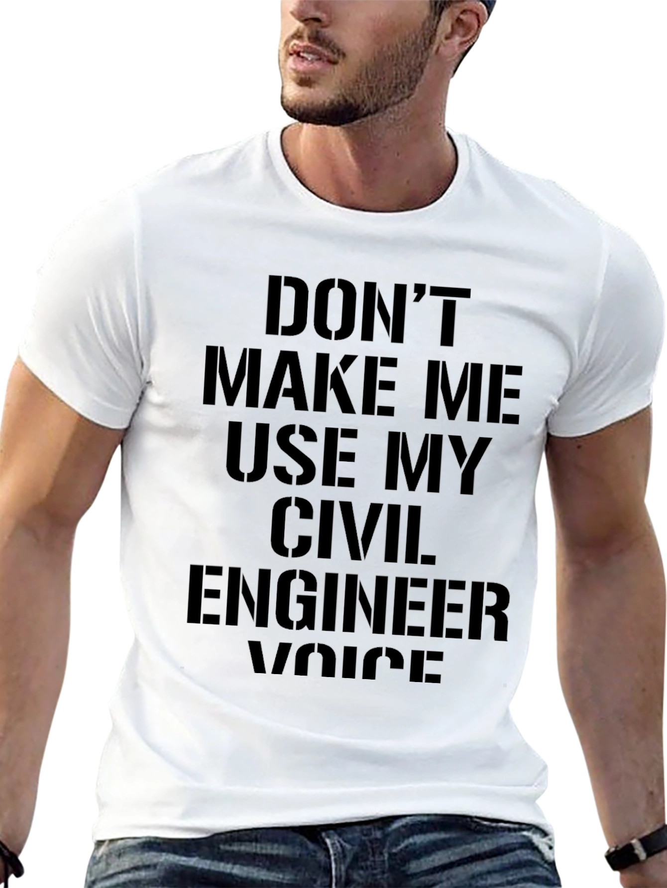 Black Civil Engineer Voice T-Shirt - Funny Tee view 13