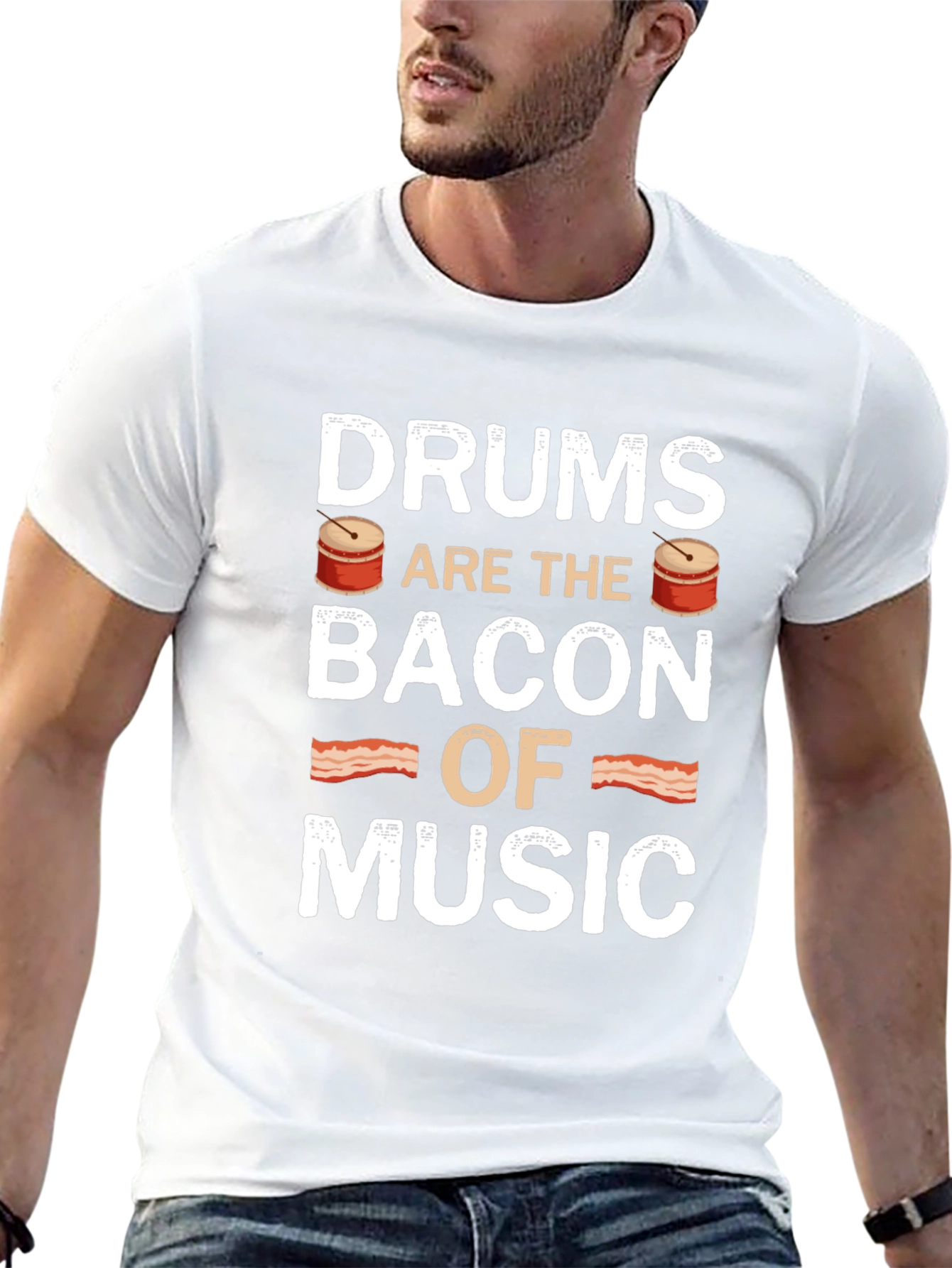 Black Drums are the Bacon of Music T-Shirt view 13