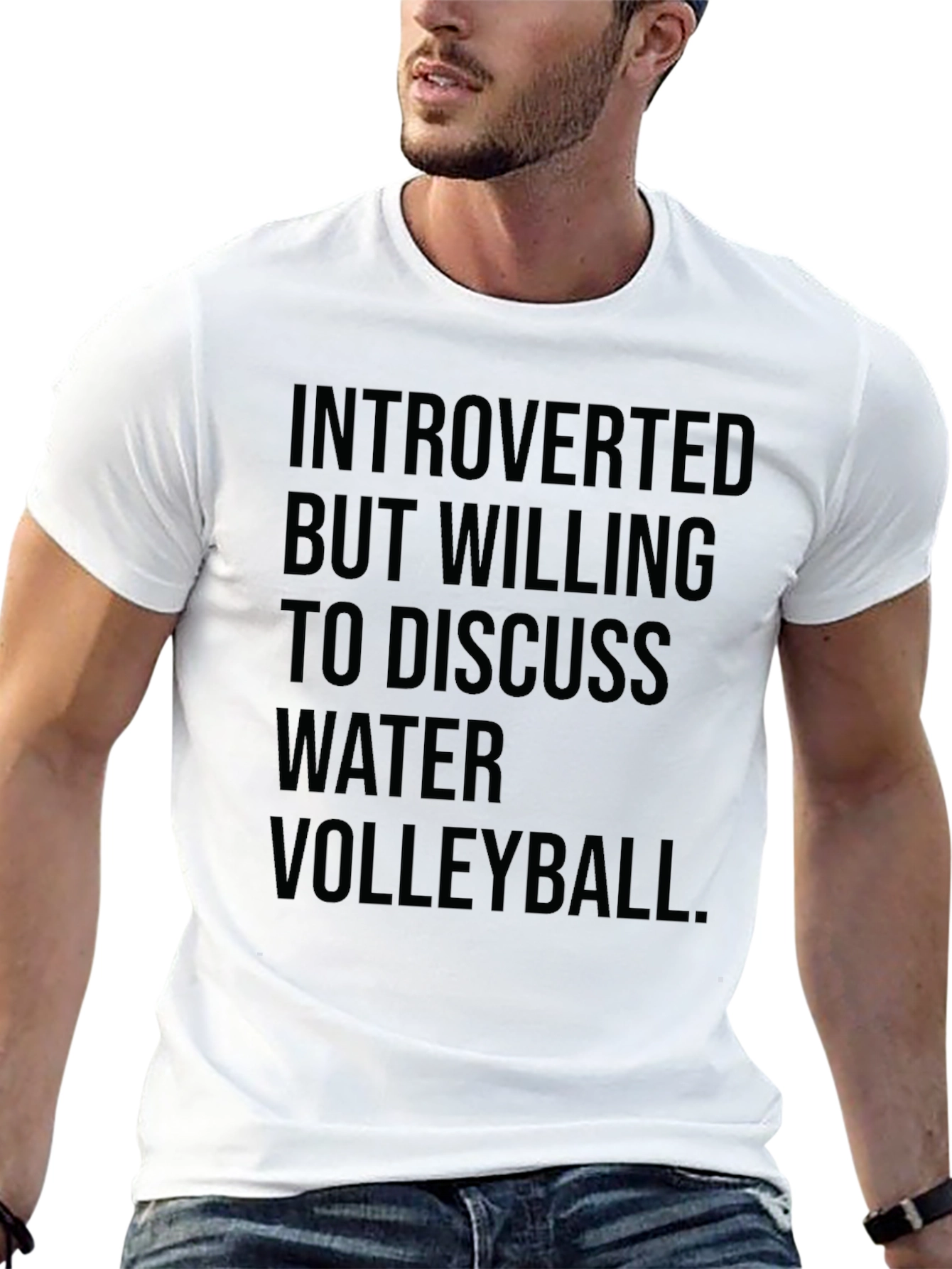Black Introverted Water Volleyball T-Shirt view 13