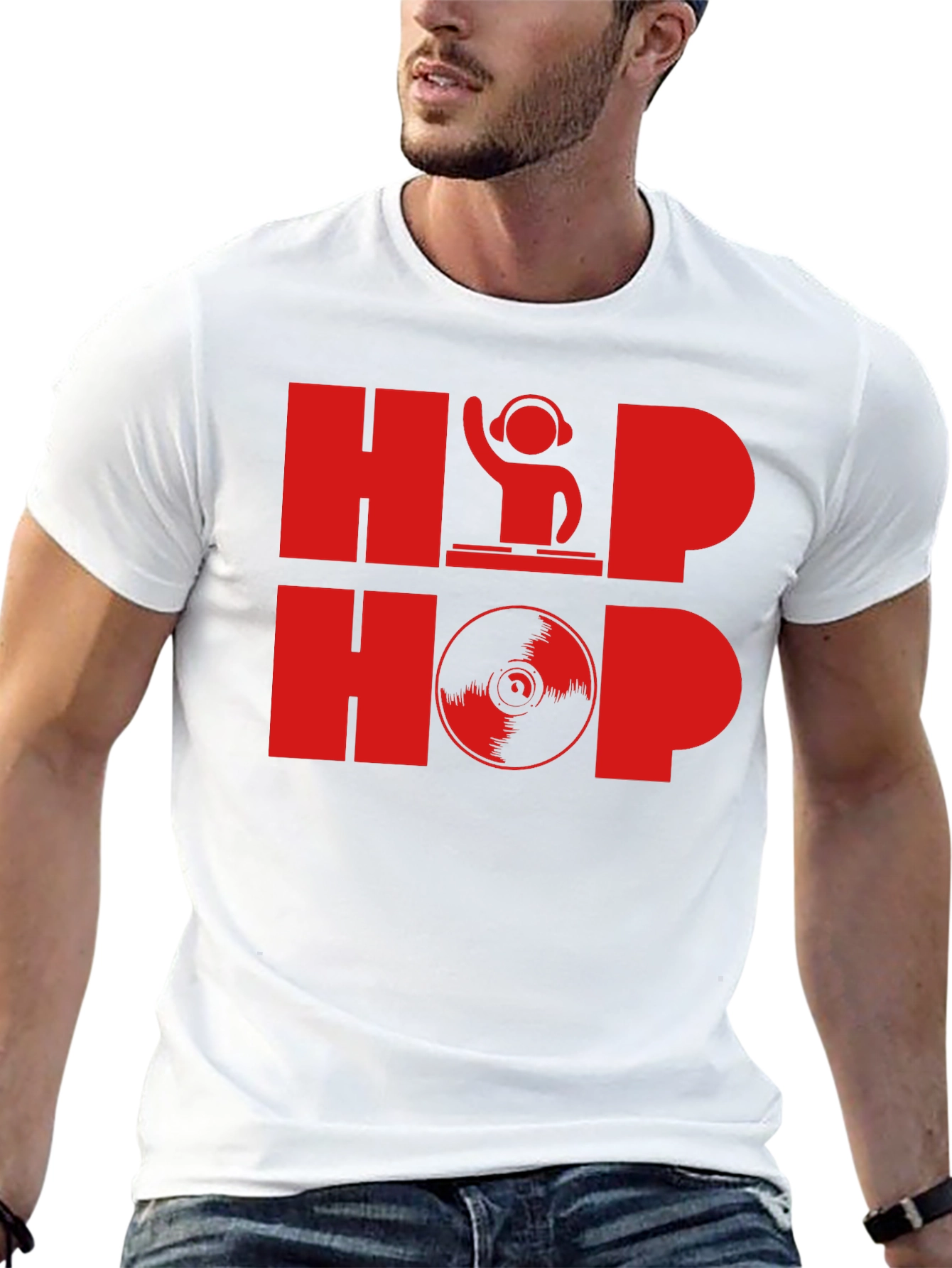 Black Hip Hop DJ Graphic T-Shirt - Black view 13