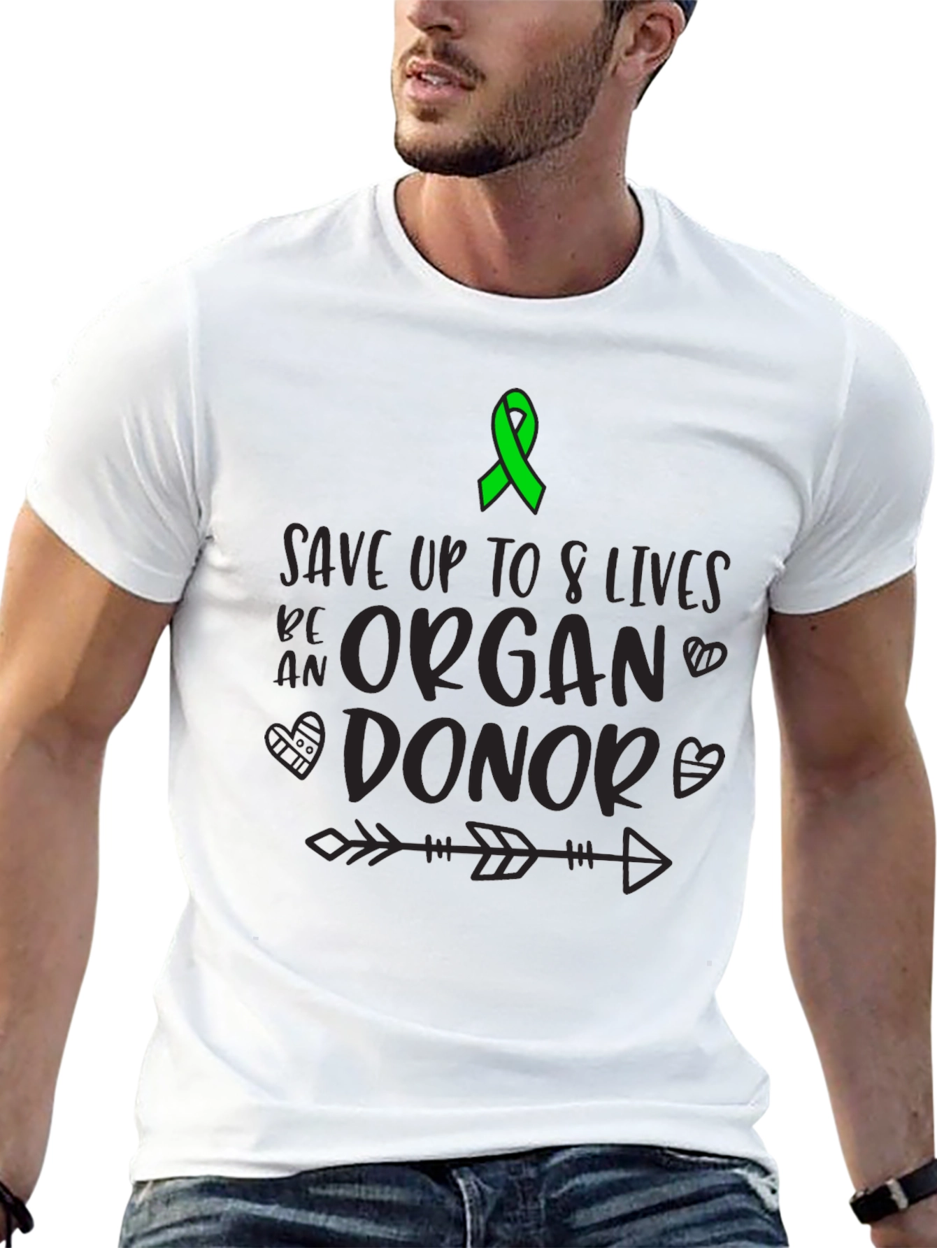 Black Organ Donor Awareness T-Shirt Save 8 Lives view 13