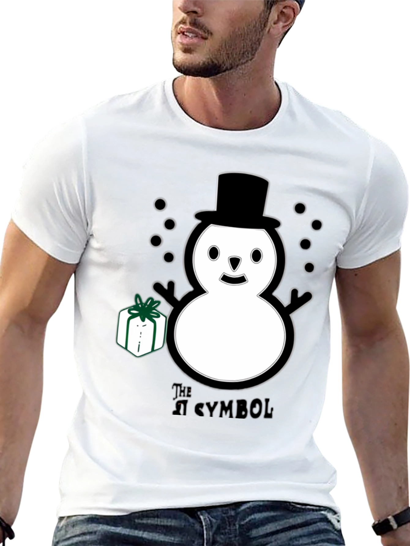 Black Whimsical Snowman T-Shirt view 13