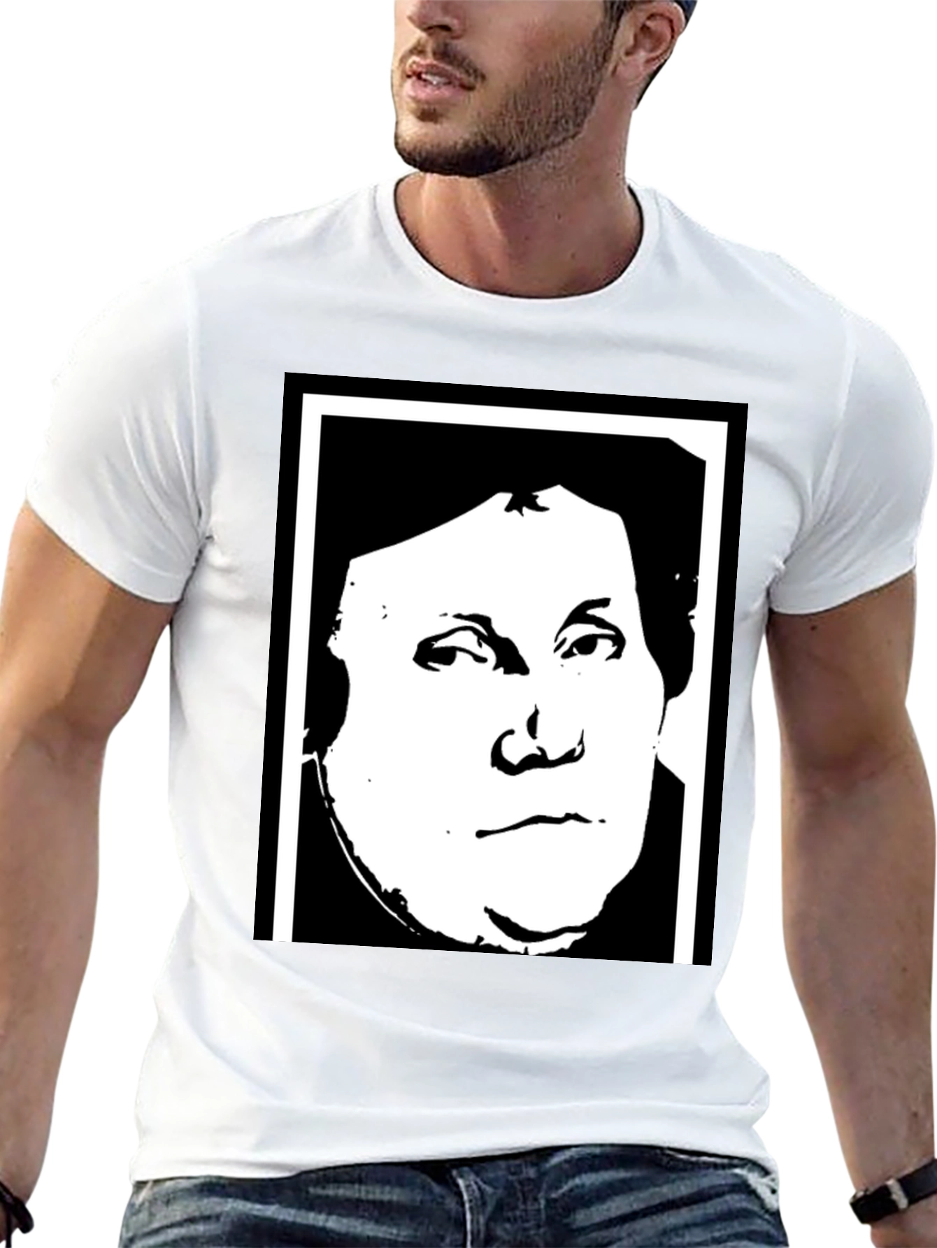 Black Martin Luther Graphic Tee - Black Unisex T-Shirt view 13