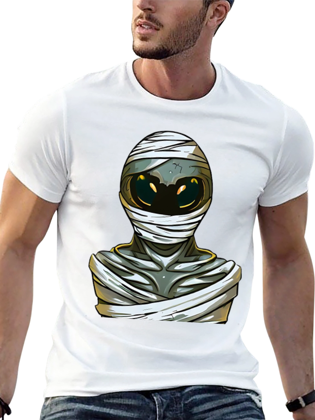 Black Mummy Graphic Tee - Unique Halloween Design view 13