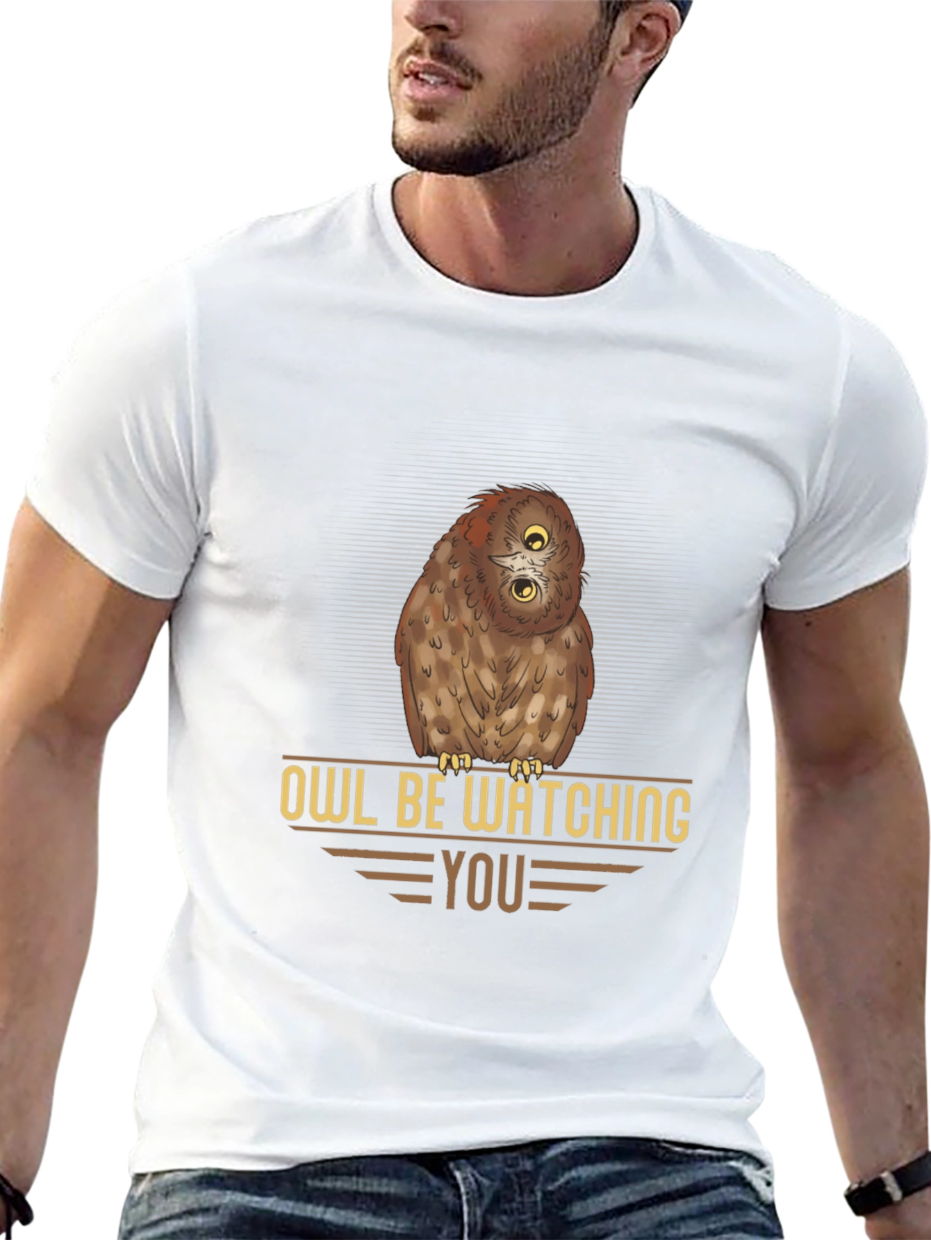 Black Owl Be Watching You - Graphic T-Shirt view 13