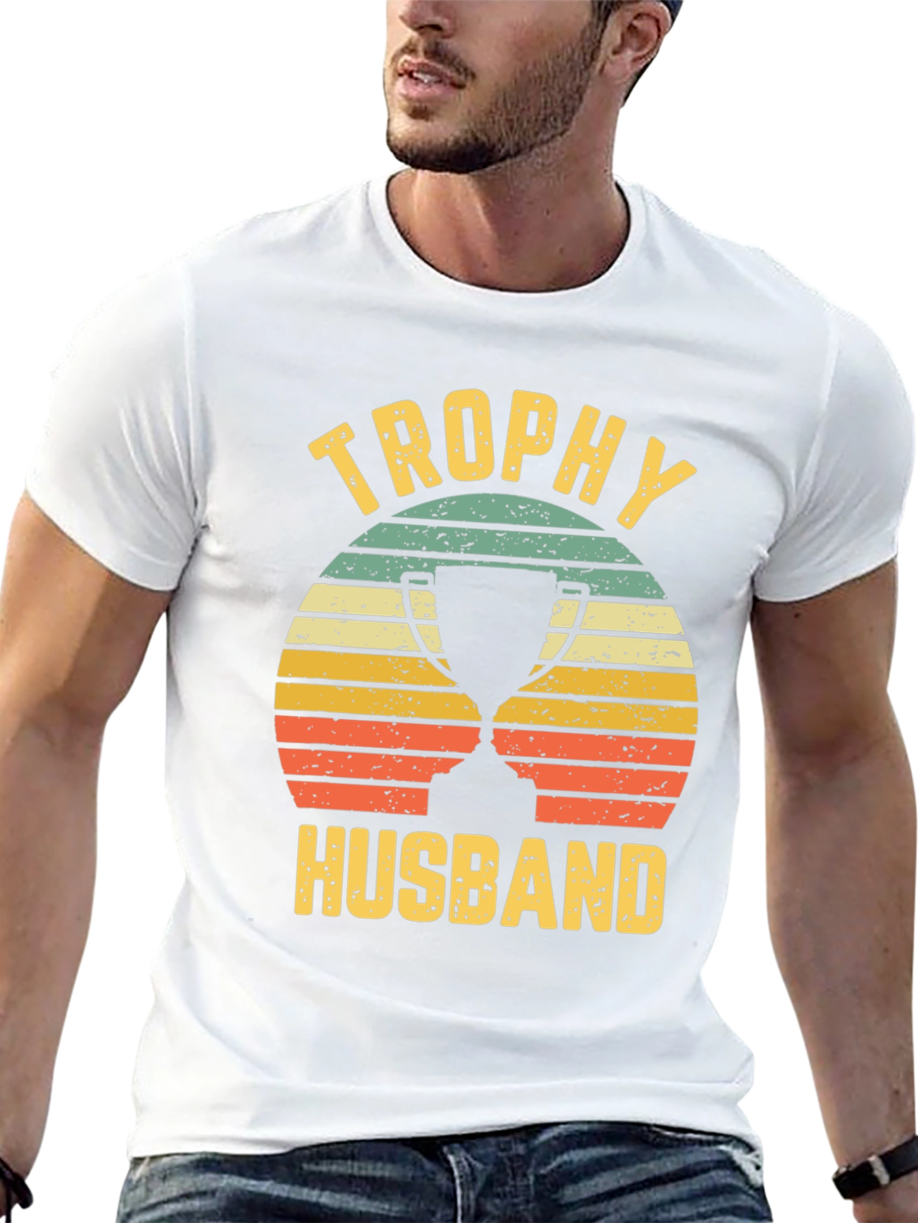 Trophy Husband Graphic Tee - Retro Style - 13