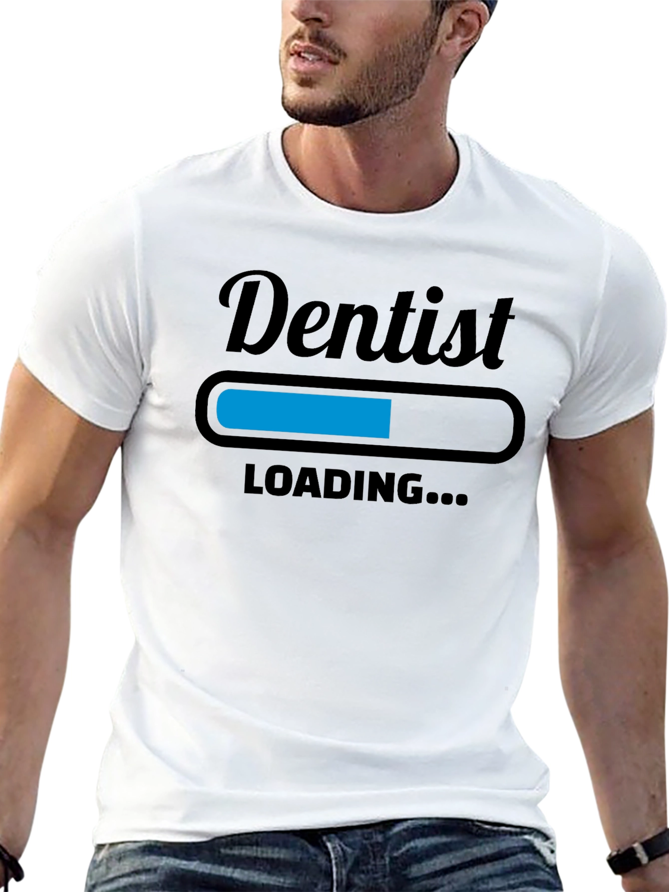 Black Dentist Loading T-Shirt - Funny Dental Apparel view 13