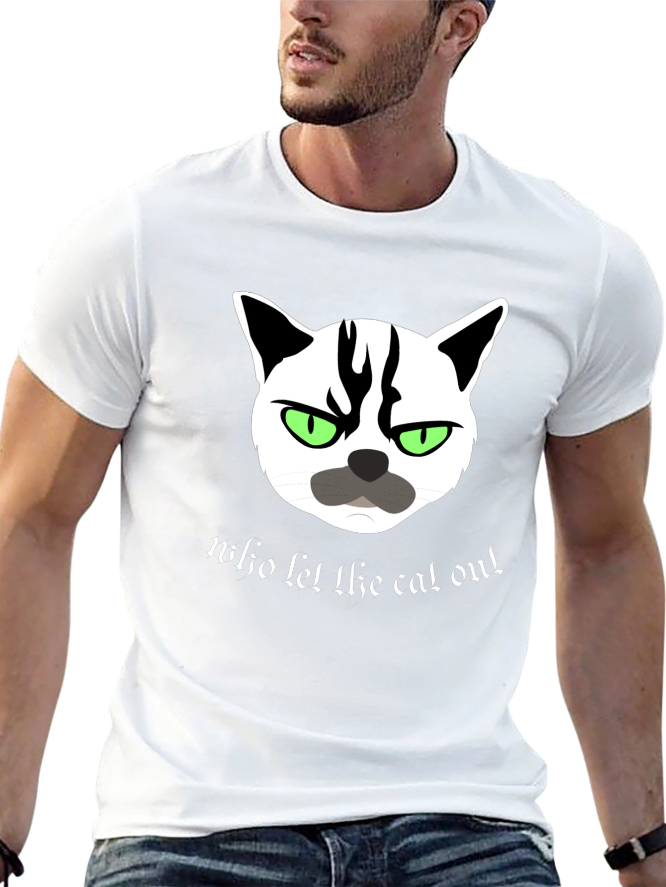 Black Grumpy Cat T-Shirt - Who Let The Cat Out? view 13