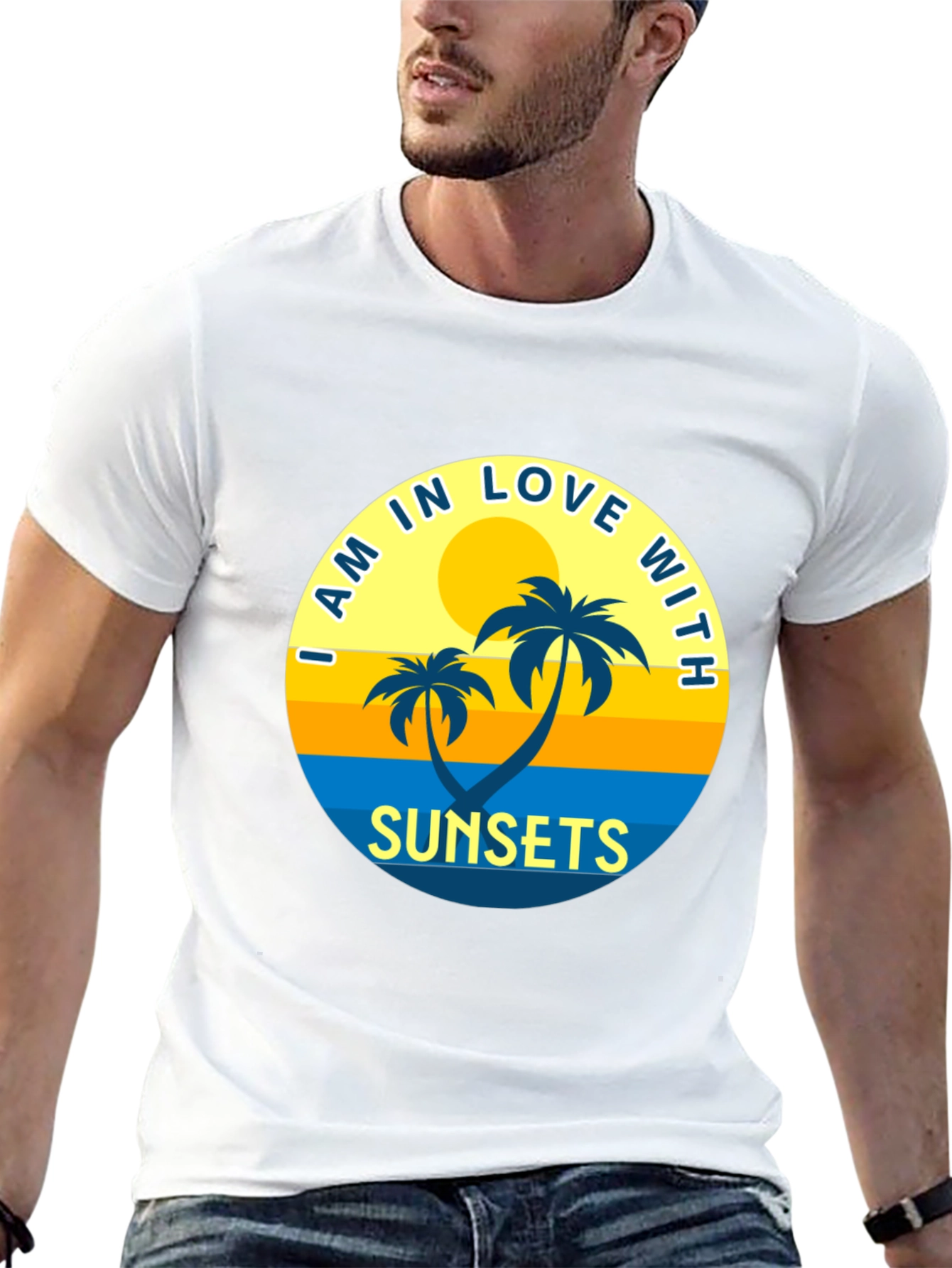 Black Sunset Palms Graphic T-Shirt view 13
