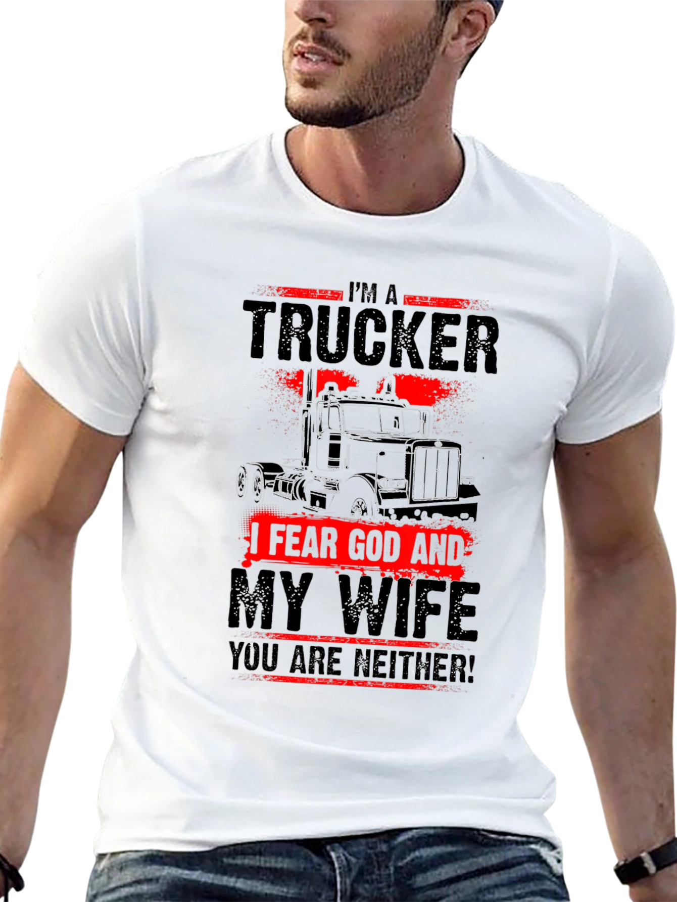 Black I'm A Trucker T-Shirt, Fear God & My Wife view 13